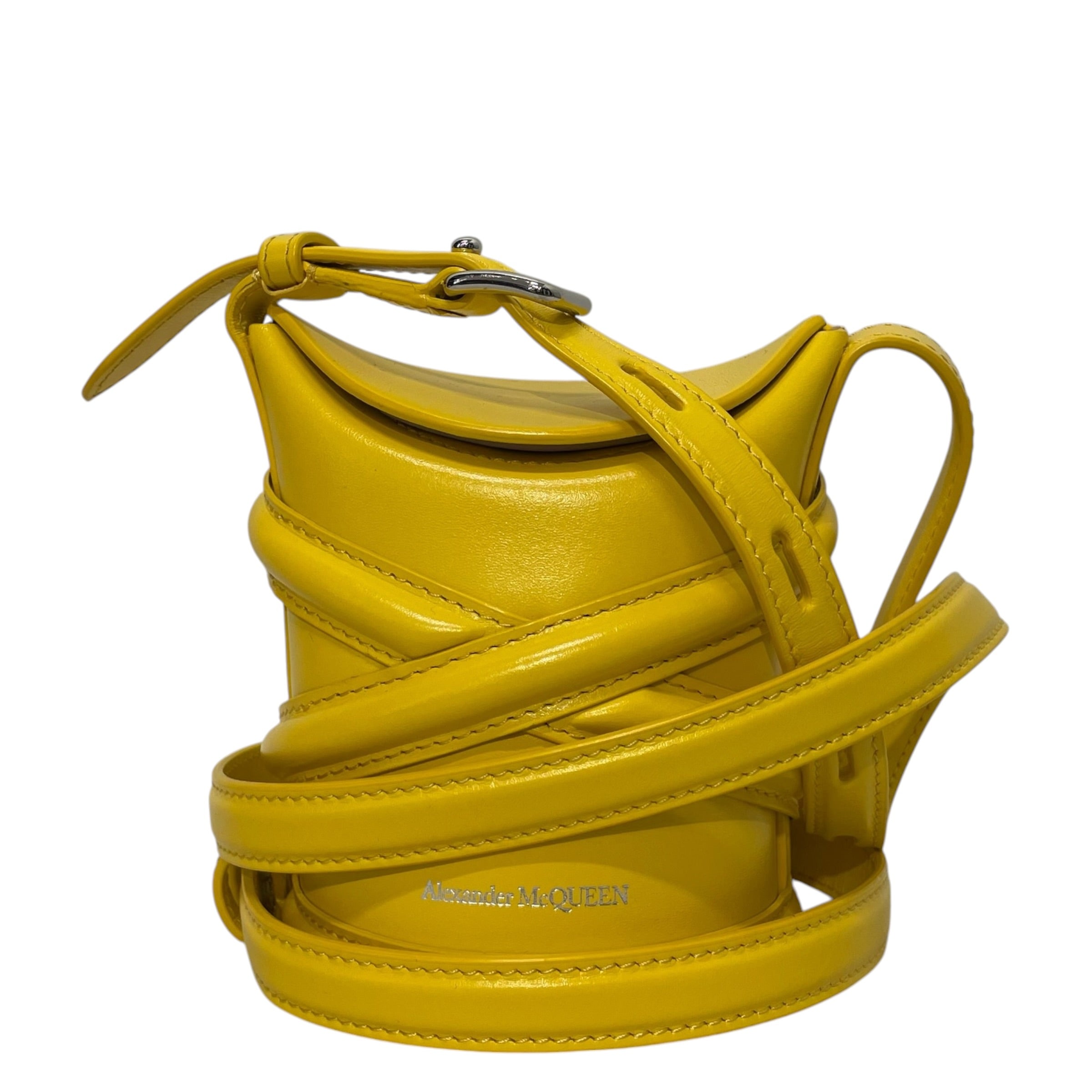 Alexander McQueen/Pouch/Leather/YEL/micro the curve view 2