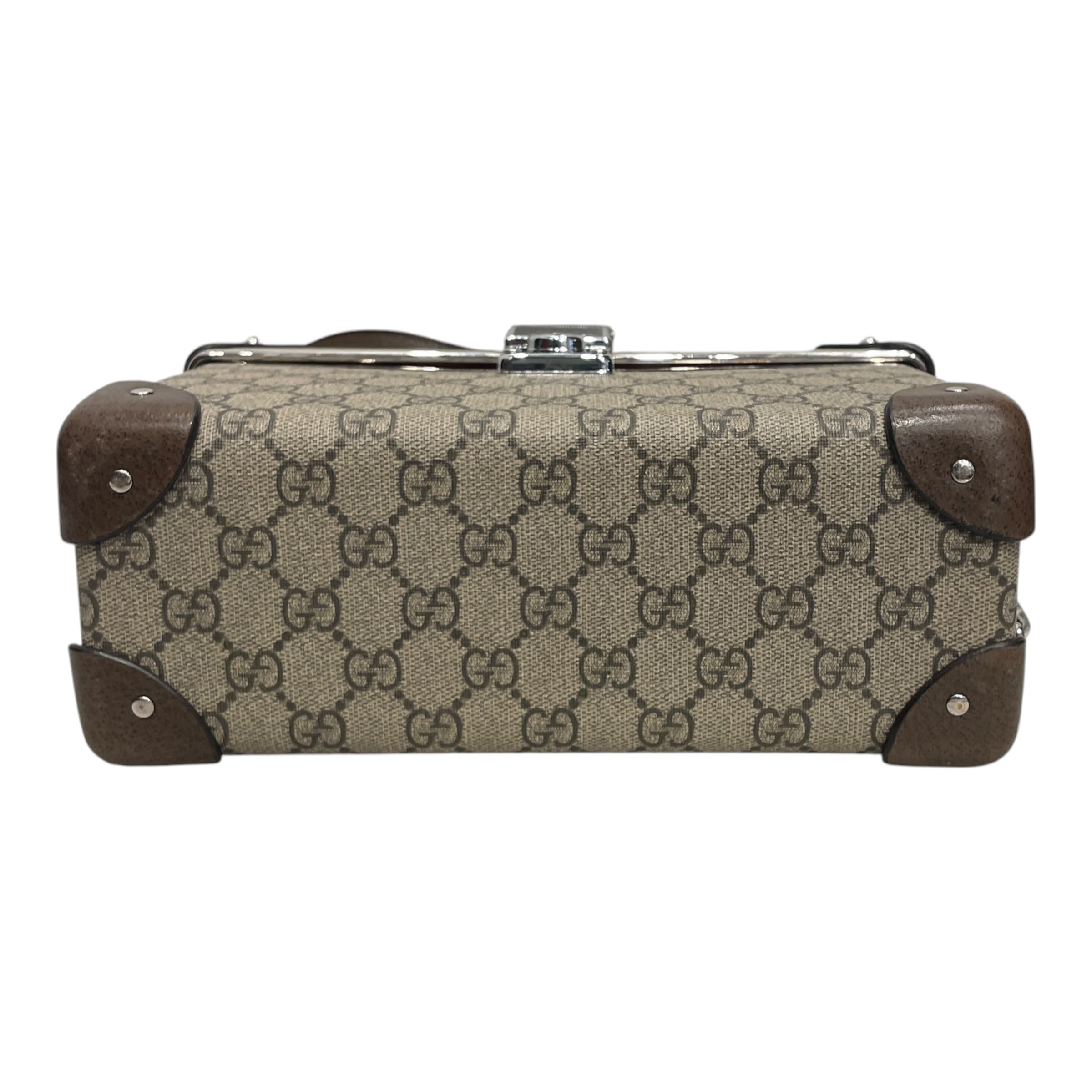GUCCI/Hand Bag/Monogram/Leather/BRW/BAMBOO GUCCI GLOBE TROTTER view 3