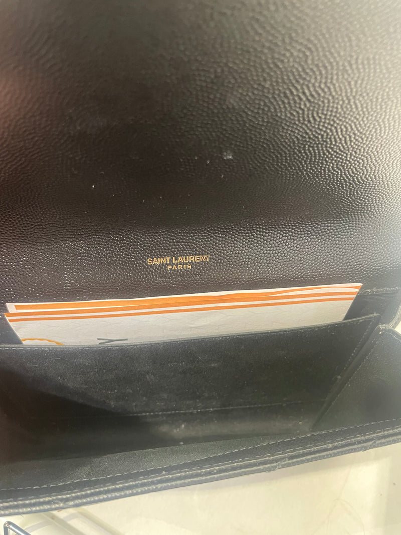 YVES SAINT LAURENT/Hand Bag/M/Leather/BLK/2018 GRAIN DE POUDRE