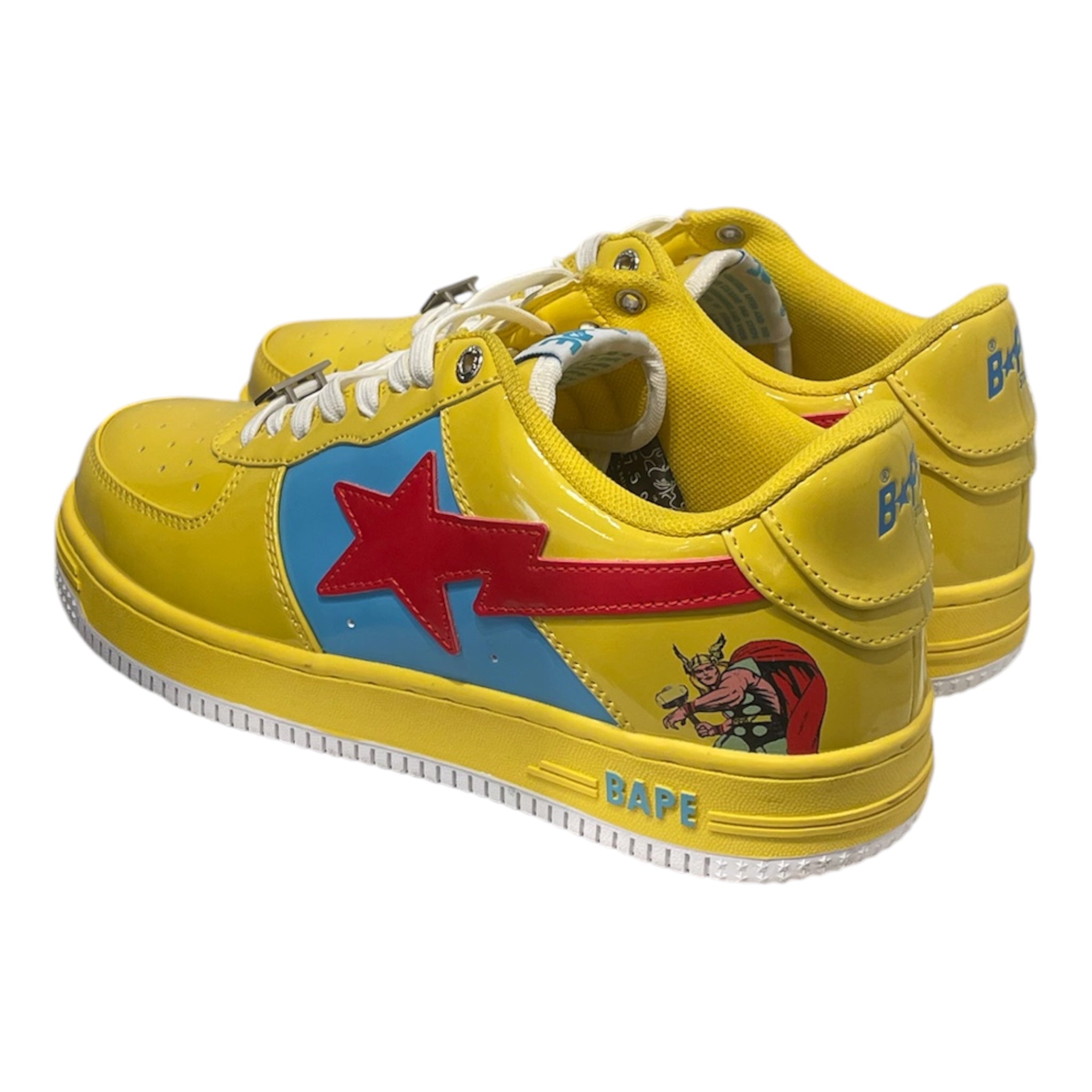 A BATHING APE/Low-Sneakers/US 9.5/Leather/YEL/BAPESTA MARVEL THOR view 2