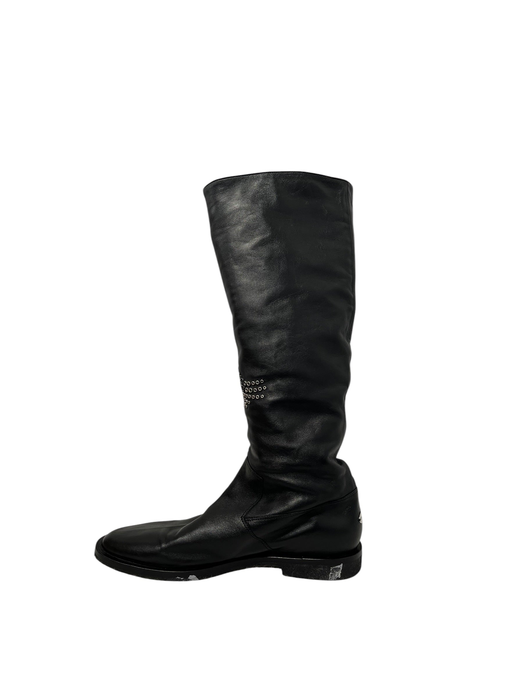 JIMMY CHOO/Boots/EU 41/Leather/BLK/STUDDED EAGLE view 3