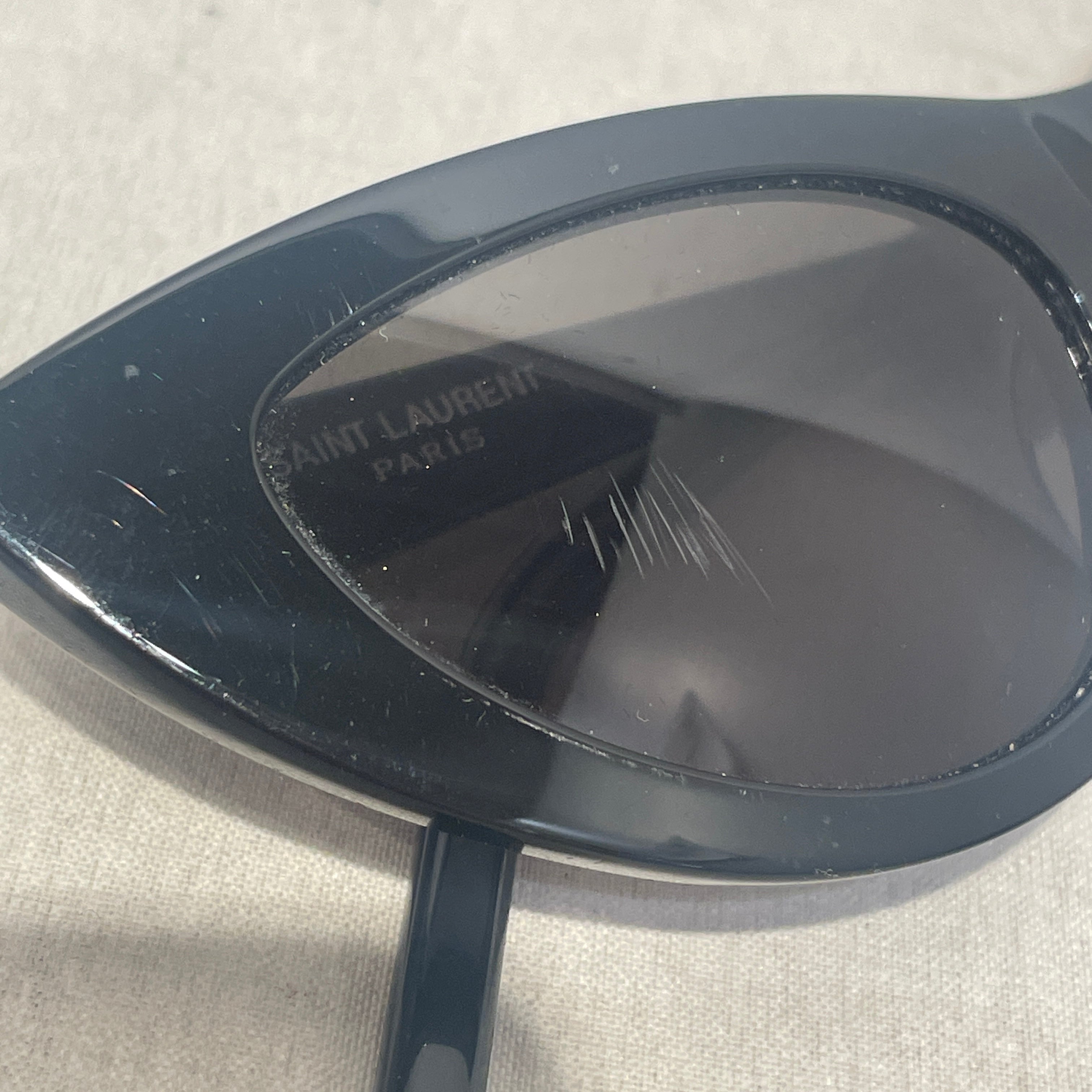 YVES SAINT LAURENT/Sunglasses/Celluloid/BLK/L's/52 MM Cat Eye Sunglasses view 4