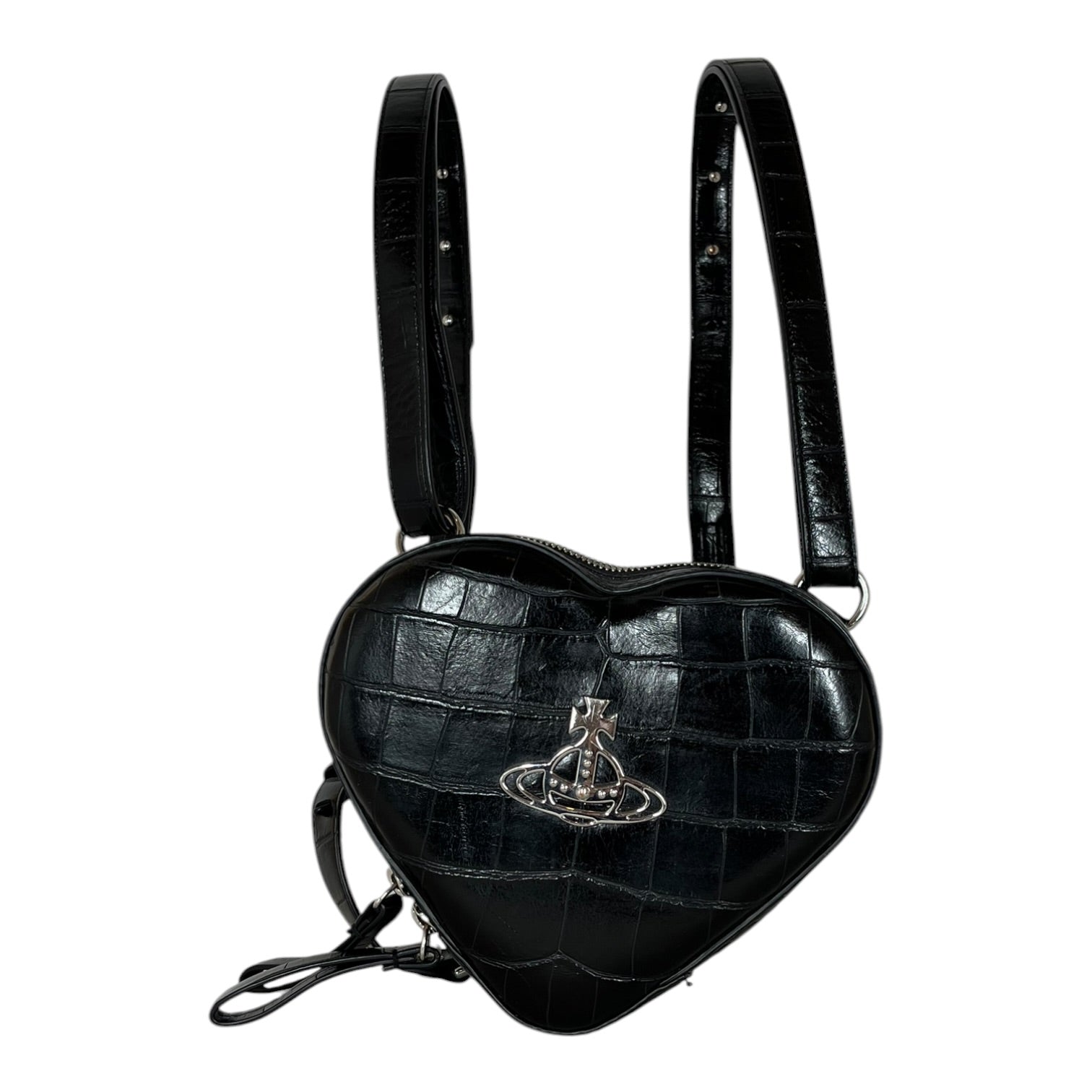 Vivienne Westwood/Backpack/Leather/BLK/heart shaped backpack view 2