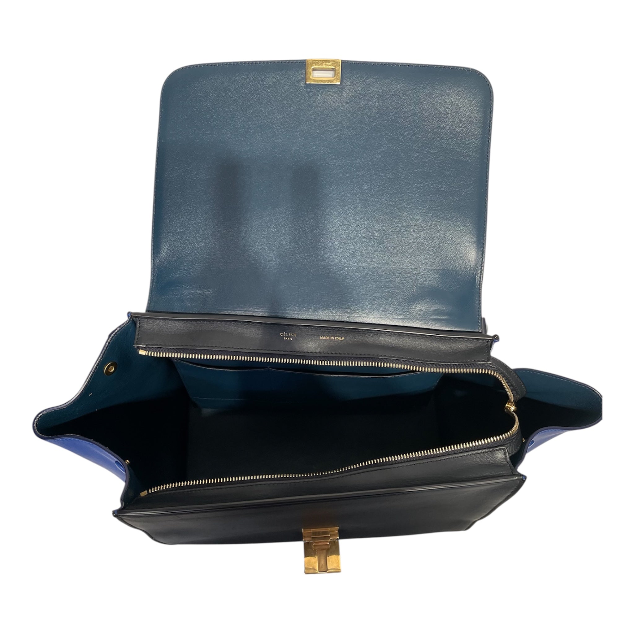 CELINE/Hand Bag/Leather/BLU/trapeze view 4