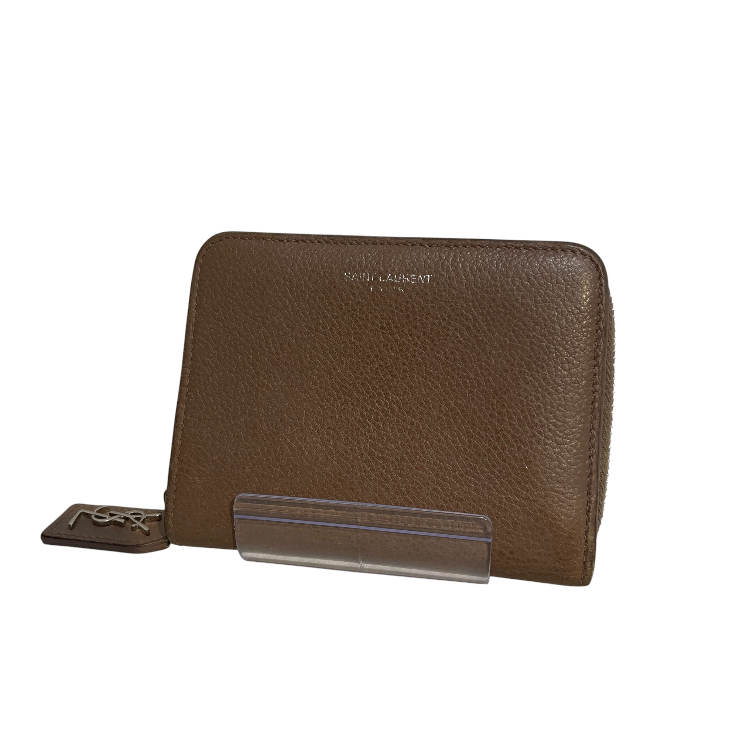YVES SAINT LAURENT/Bifold Wallet/Monogram/Leather/GRY/Rive Gauche Compact Zip view 1