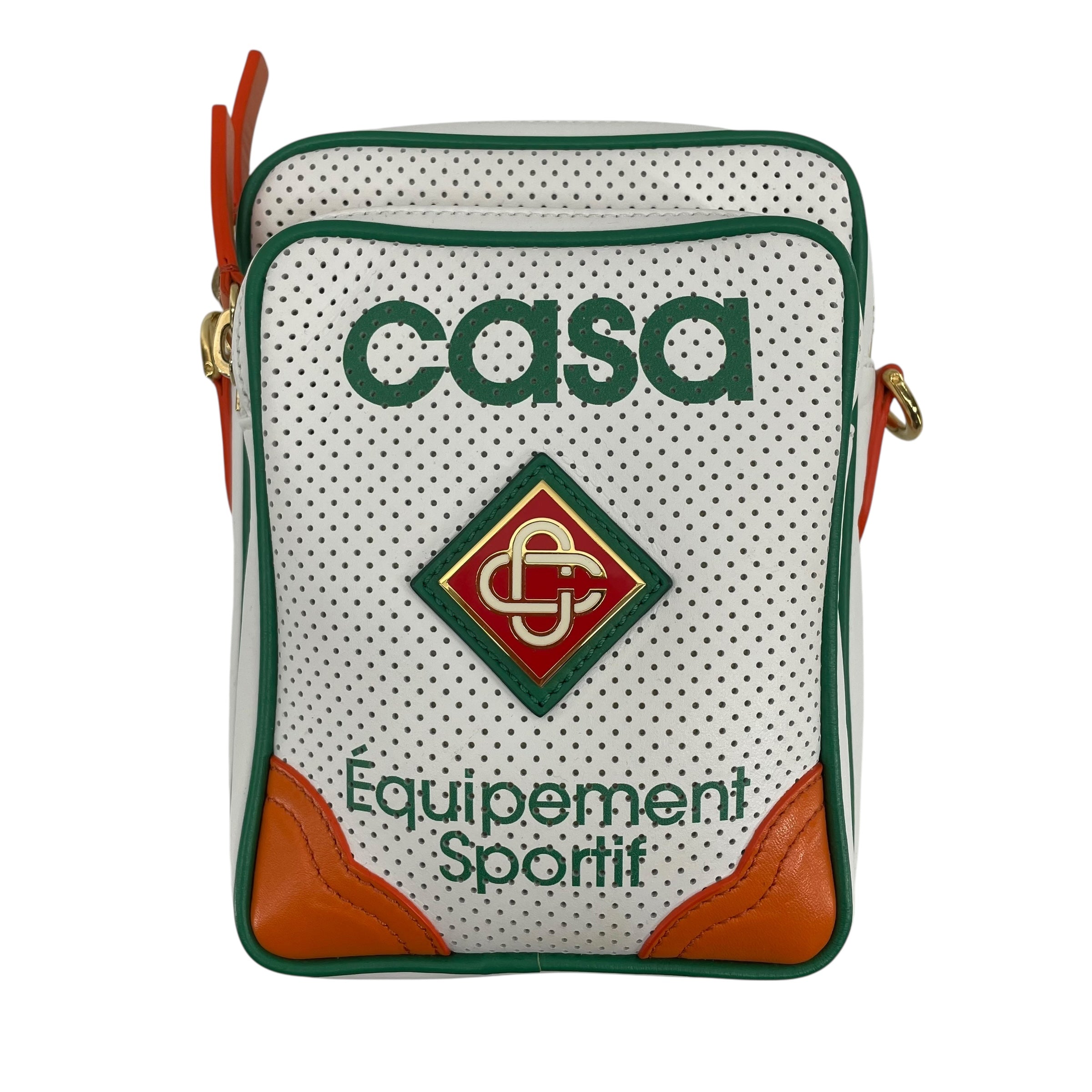 CASABLANCA/Cross Body Bag/Leather/WHT/EQUIMENT SPORT ON FNT GRN/ORN view 1
