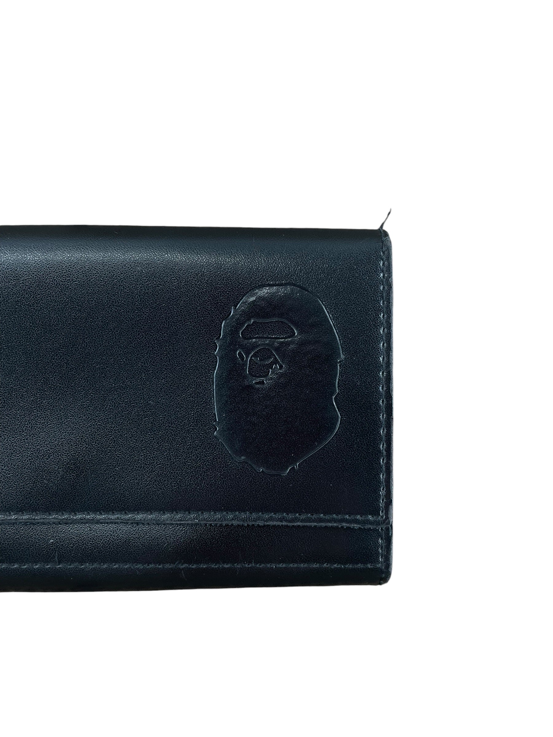 A BATHING APE/Long Wallet/Graphic/Leather/BLK/APE HEAD LONG WALLET view 4