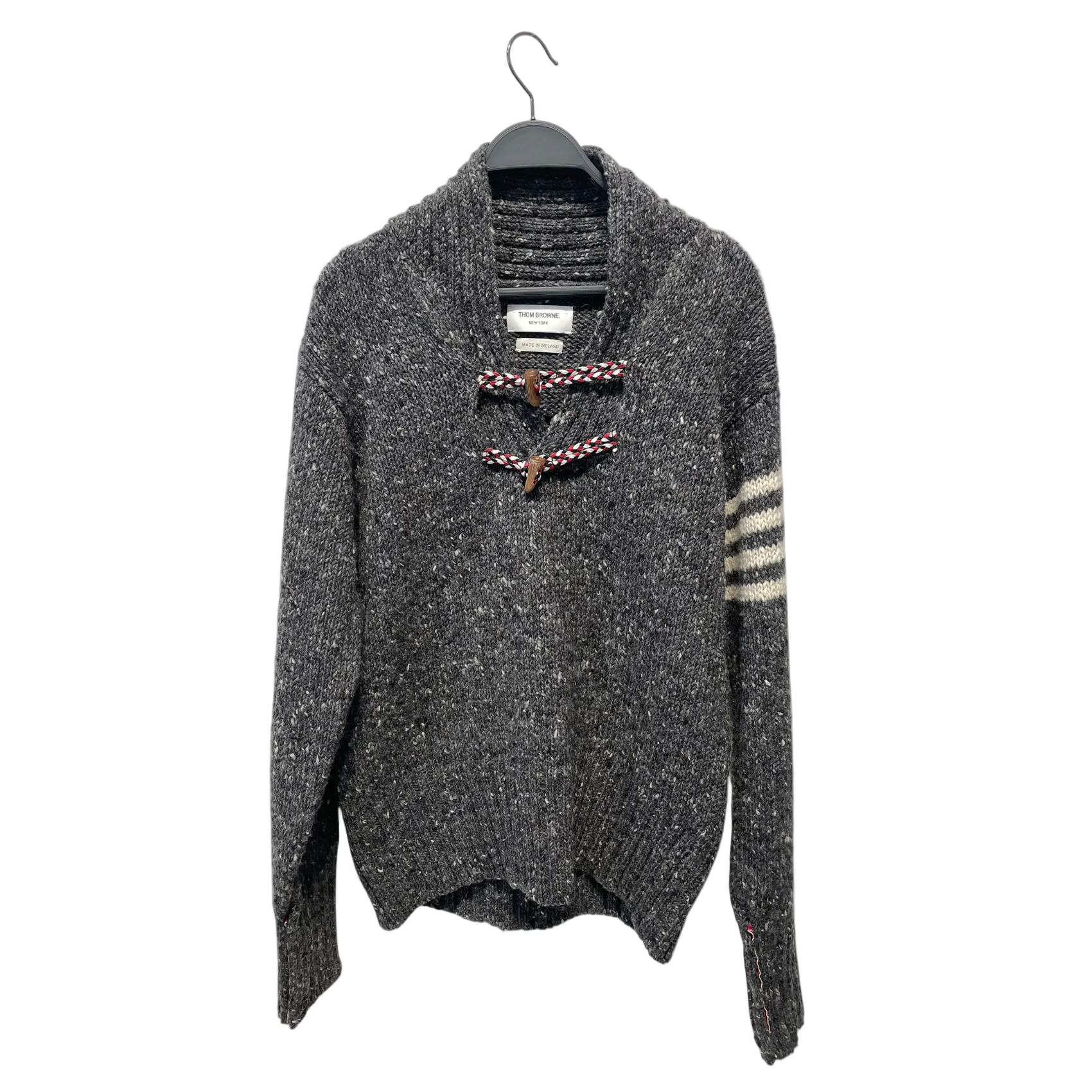 THOM BROWNE. NEW YORK/Sweatshirt/M/Stripe/Wool/GRY/TWO HUSK BUTTONS view 1