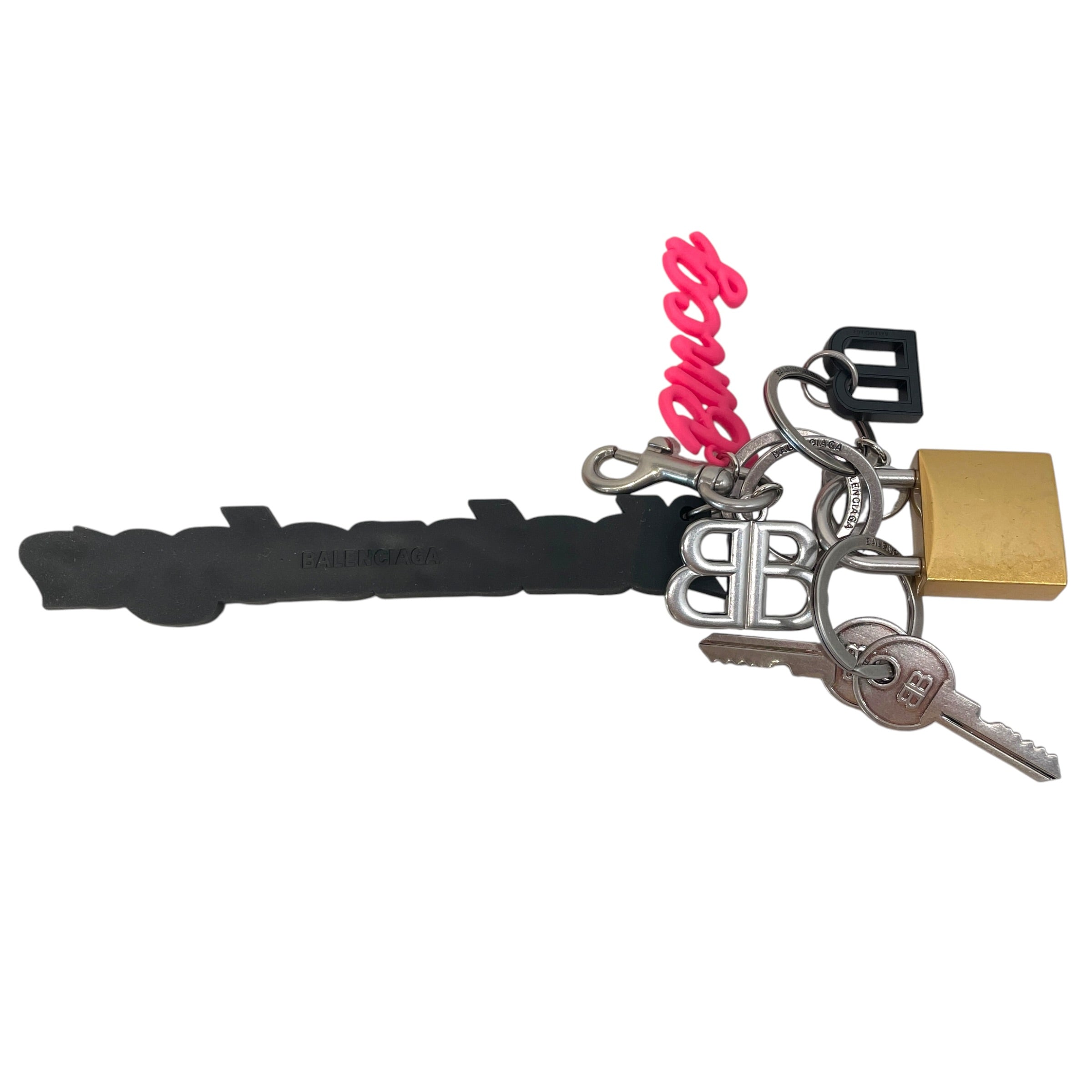 BALENCIAGA/Accessories/SLV/M's/Silver Key chain / Gold Lock view 2