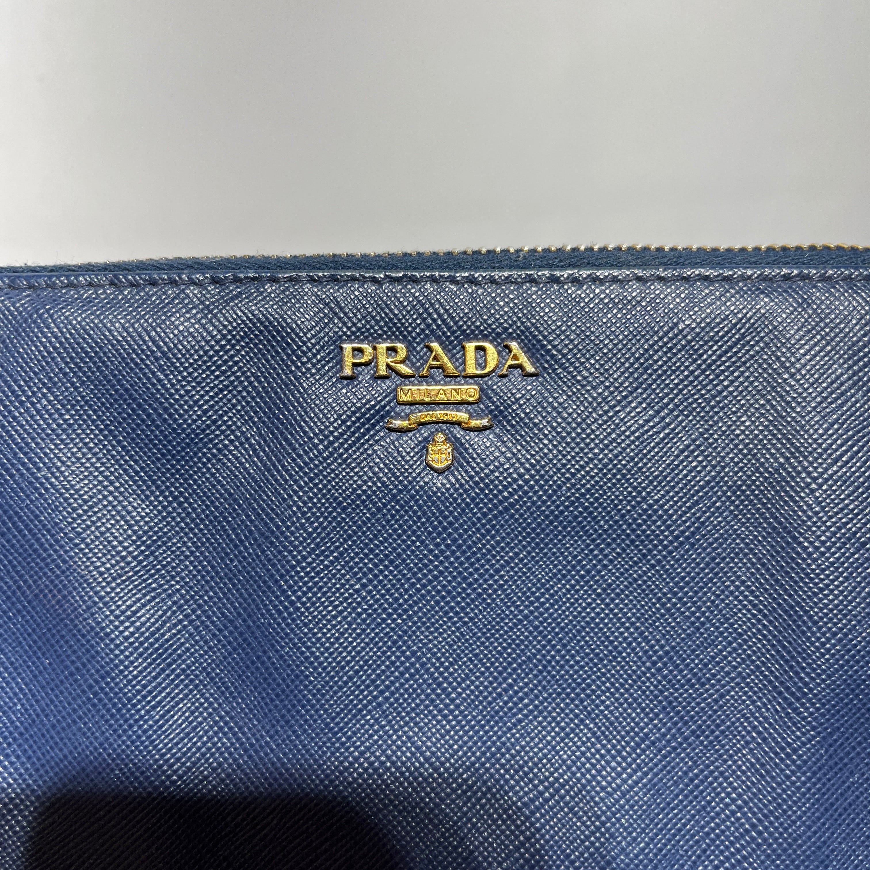 PRADA/Long Wallet/Leather/BLU/ view 3