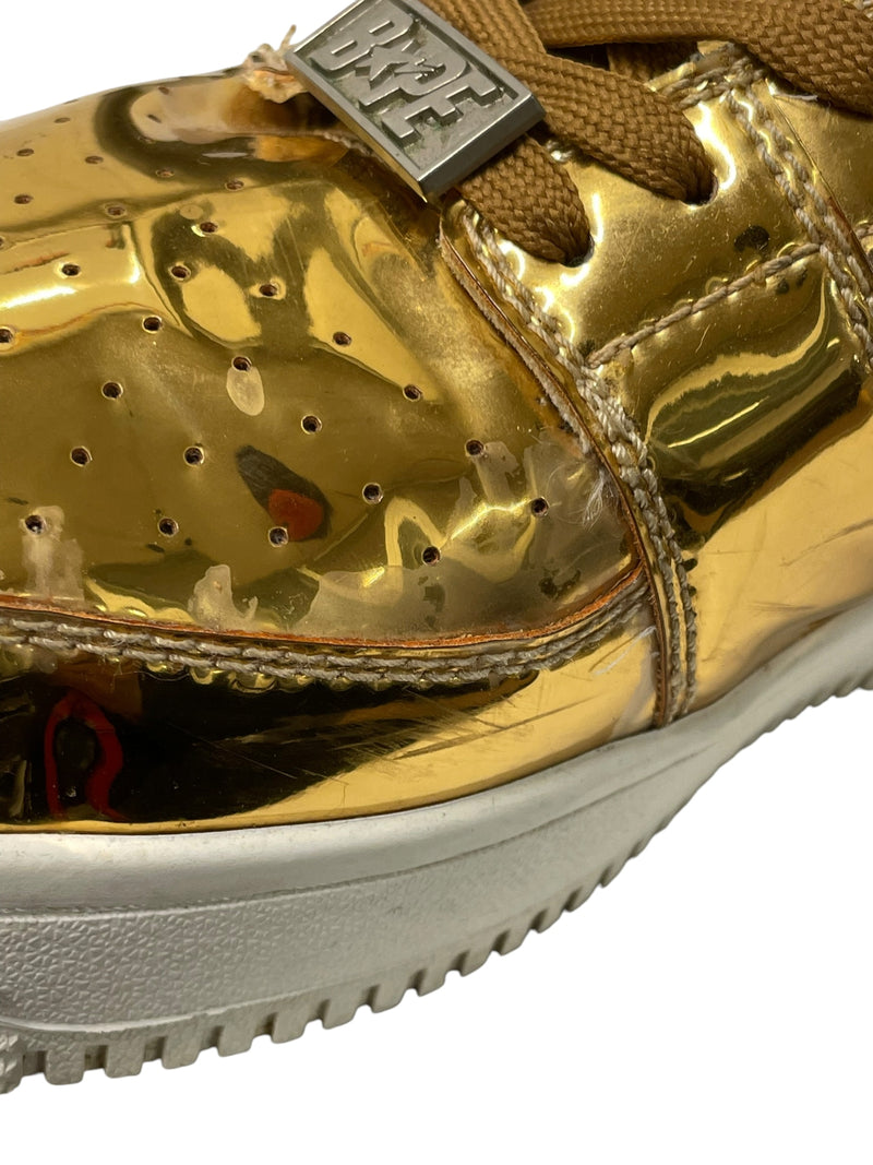 BAPE STA!/Hi-Sneakers/US 10/Leather/GLD/GOLD/WHT