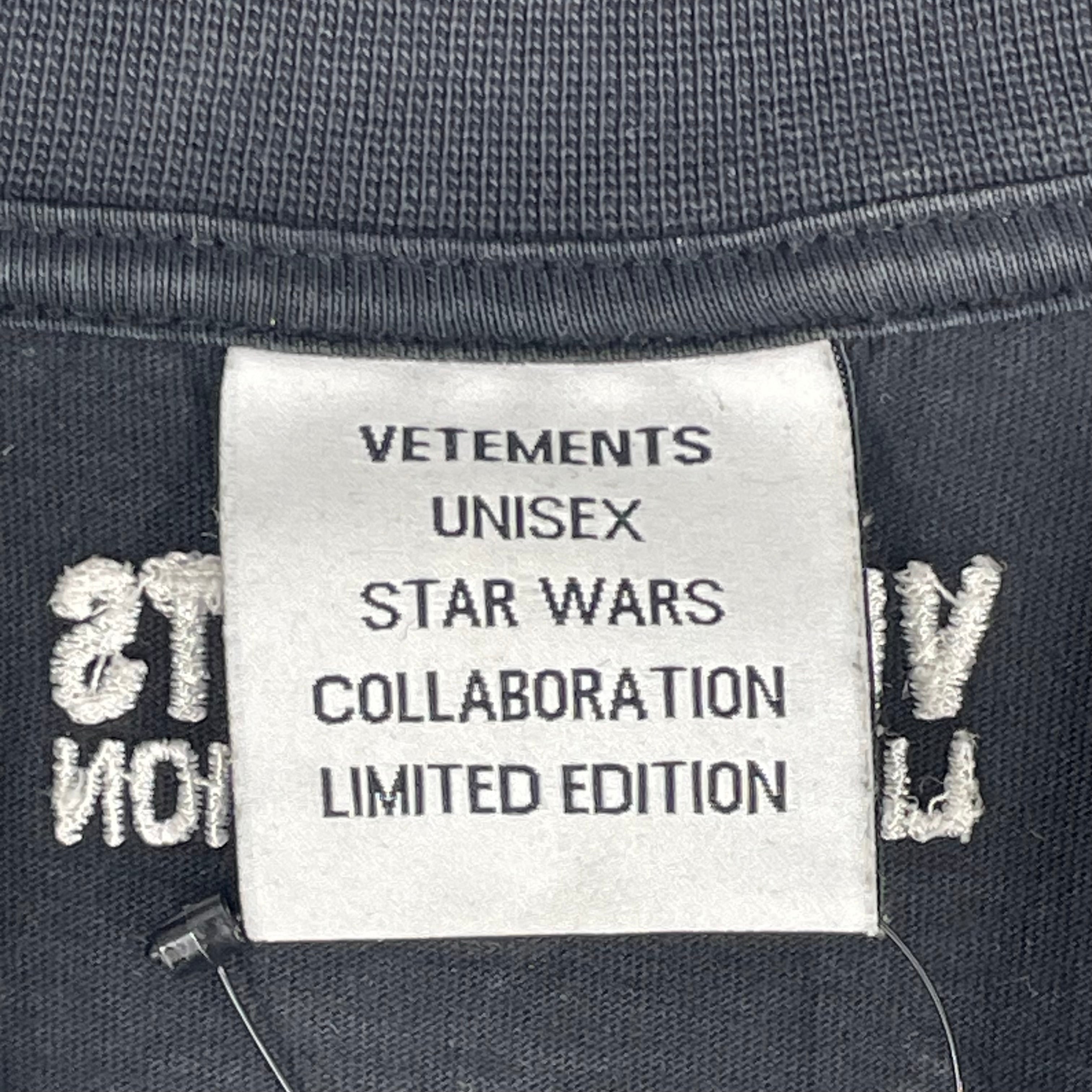 VETEMENTS/T-Shirt/S/Cotton/BLK/Graphic/STAR WARS view 3