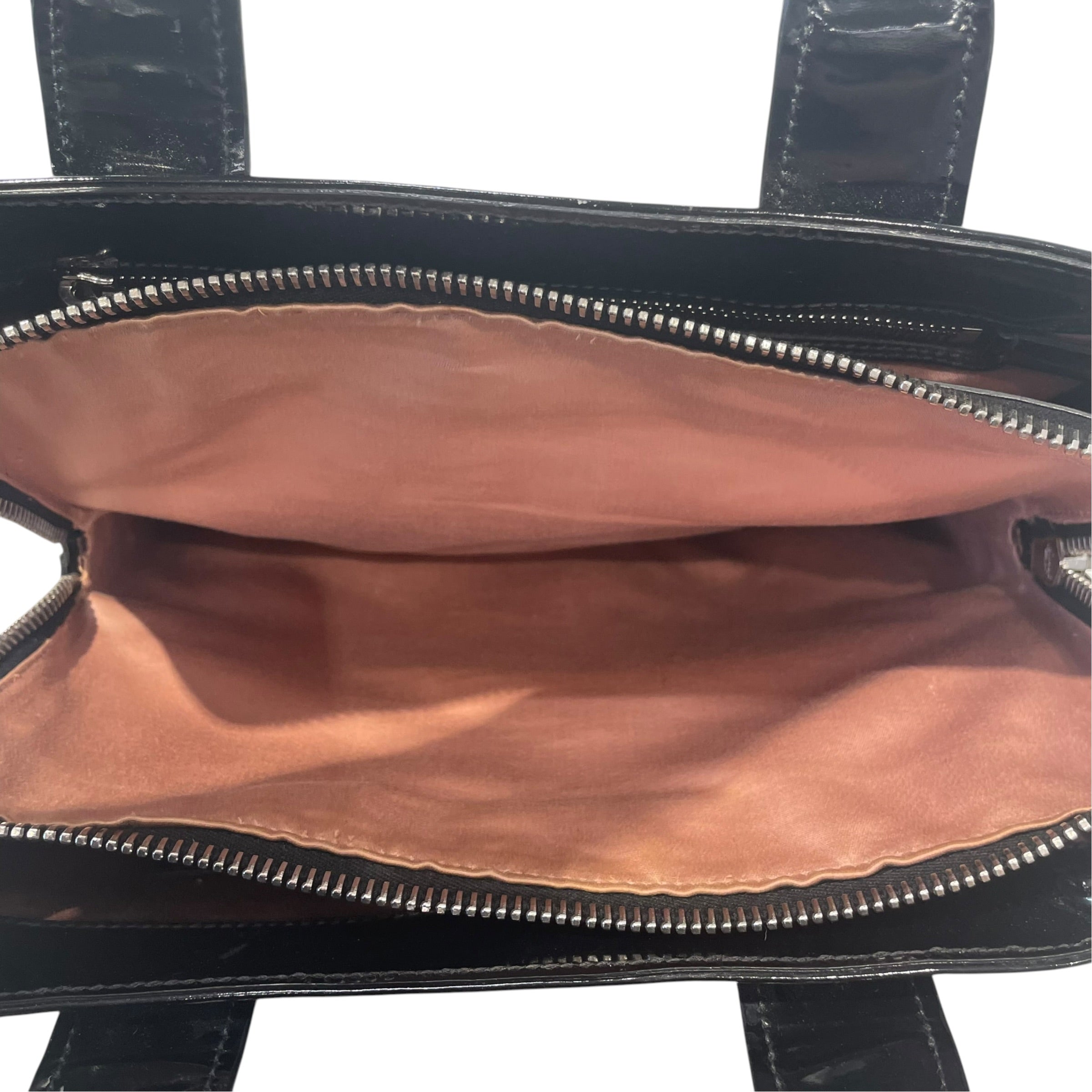 MIU MIU/Tote Bag/Leather/BLK/patent leather handbag view 4