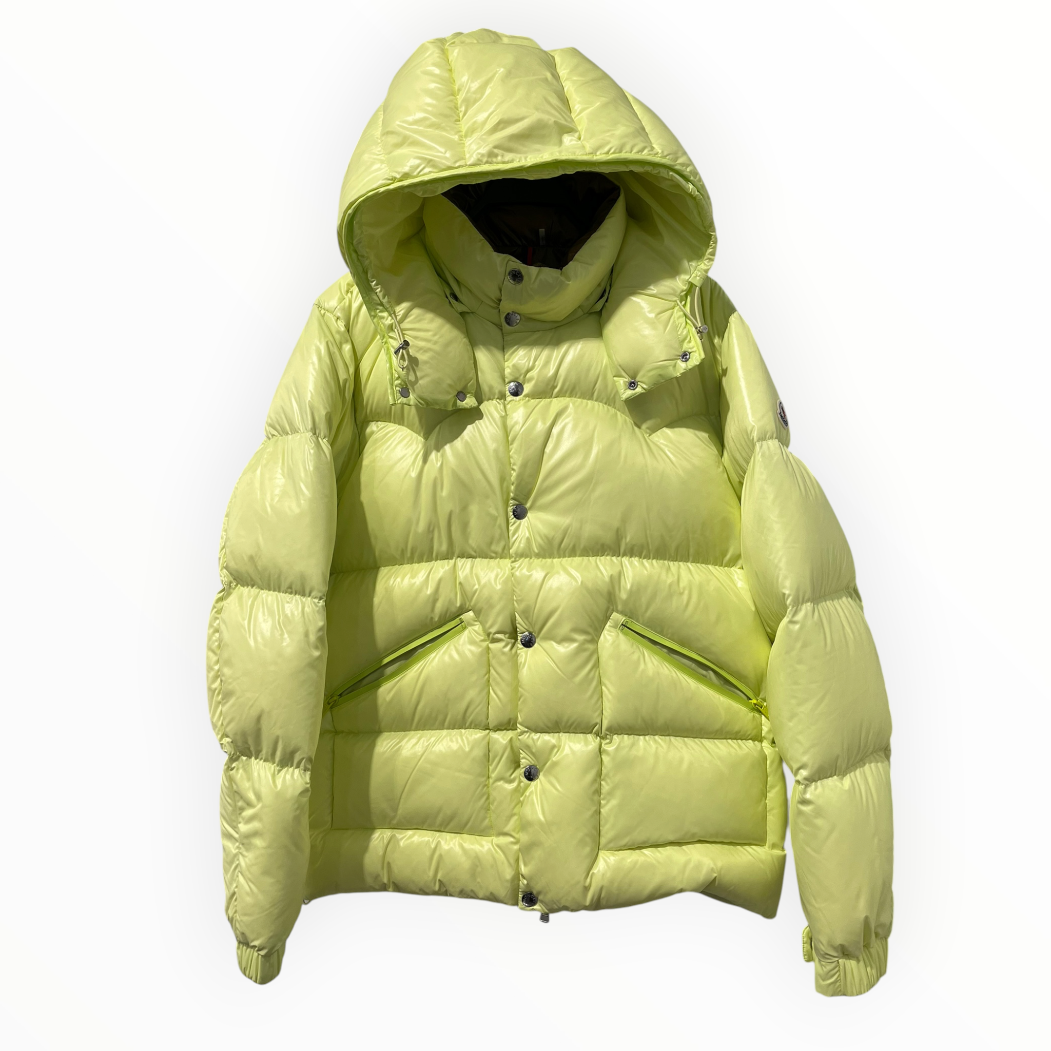 MONCLER/Puffer Jkt/5/Nylon/GRN/NEON GRN HOODED PUFFER JKT view 1