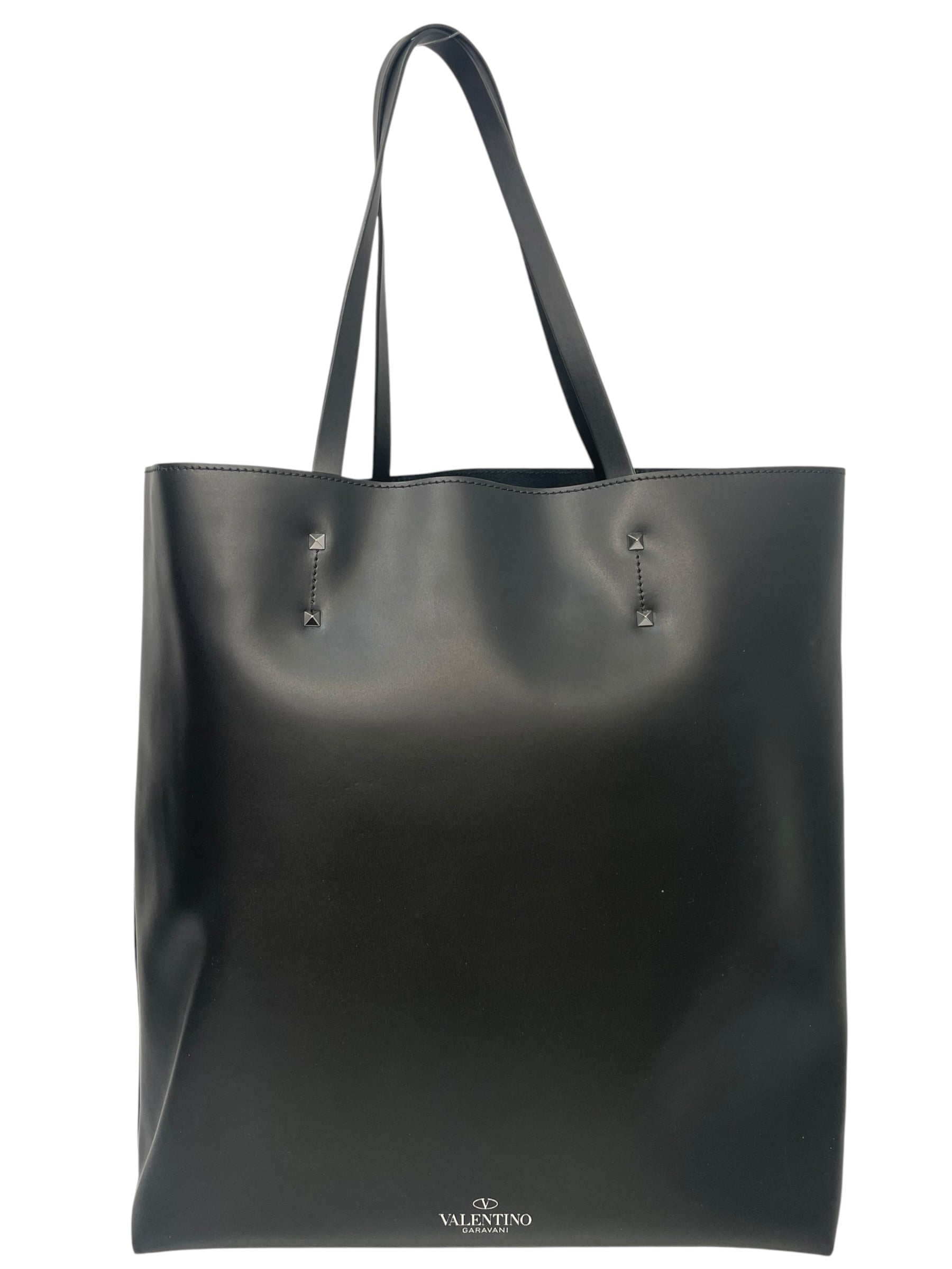 VALENTINO/Tote Bag/Graphic/Leather/BLK/rockstud tote view 2