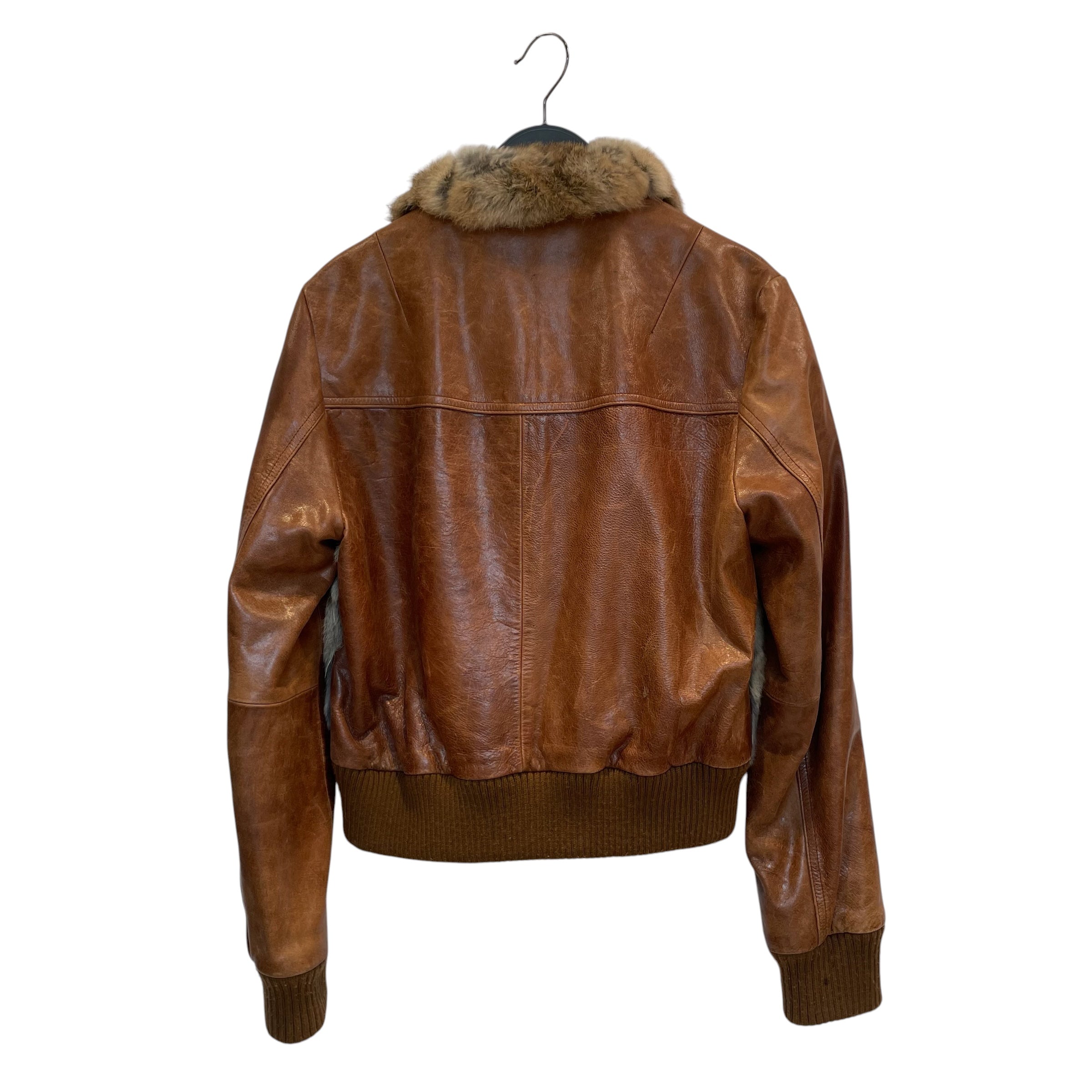 Vintage/Jacket/FREE/Leather/CML/rabbit skin/brass hardware/lea view 2