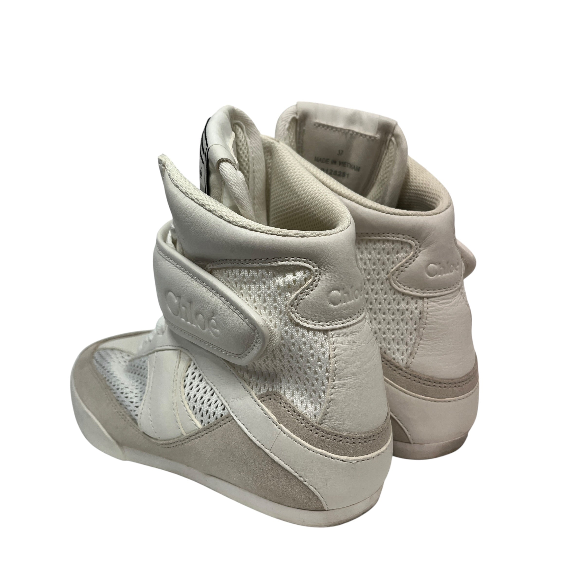 Chloe/Hi-Sneakers/EU 37/Suede/WHT/Kick Mesh High Top Sneaker view 2