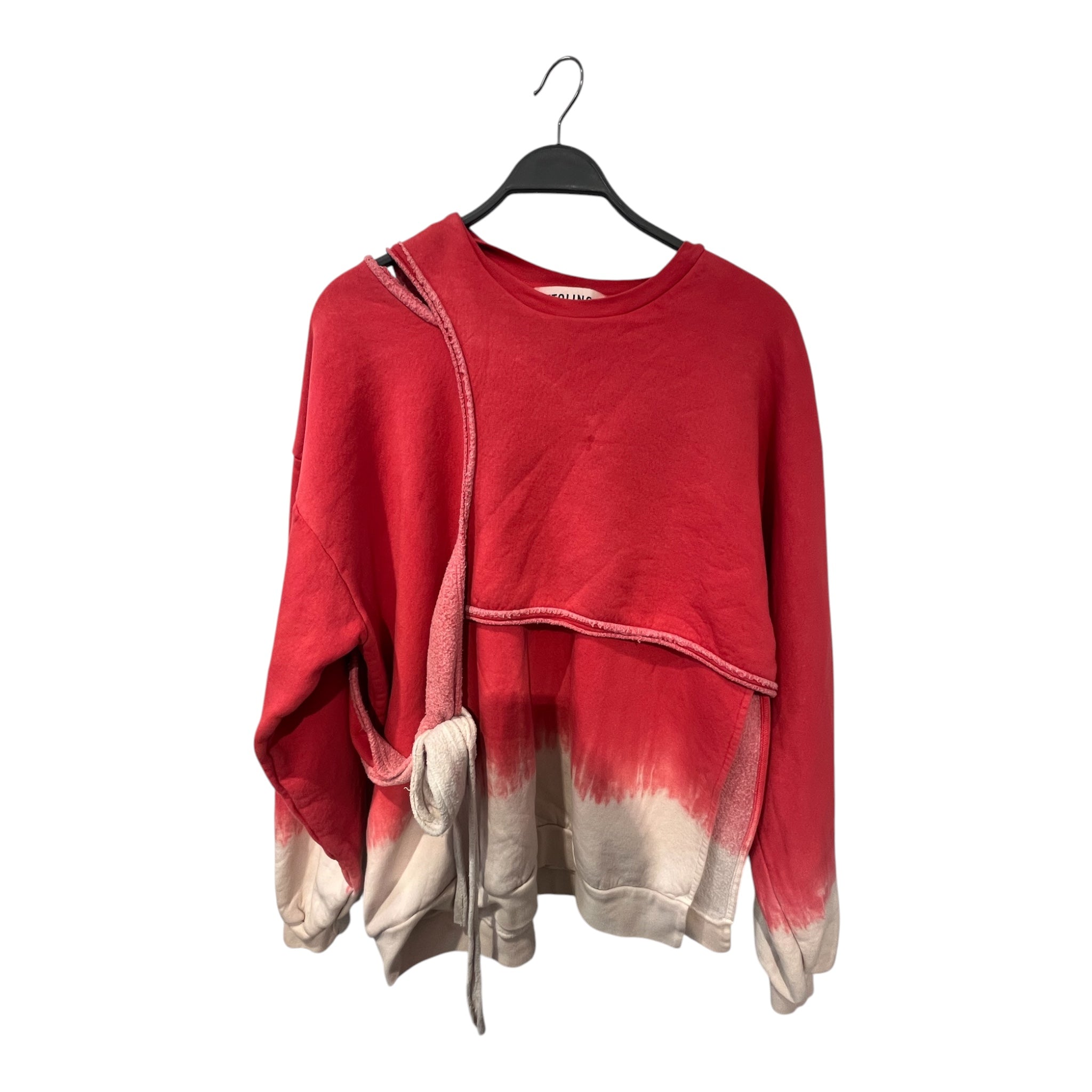 OTTOLINGER/Heavy Sweater/M/Cotton/RED/CUT ARM SLEEVE\ KNOTTED WRAP view 1