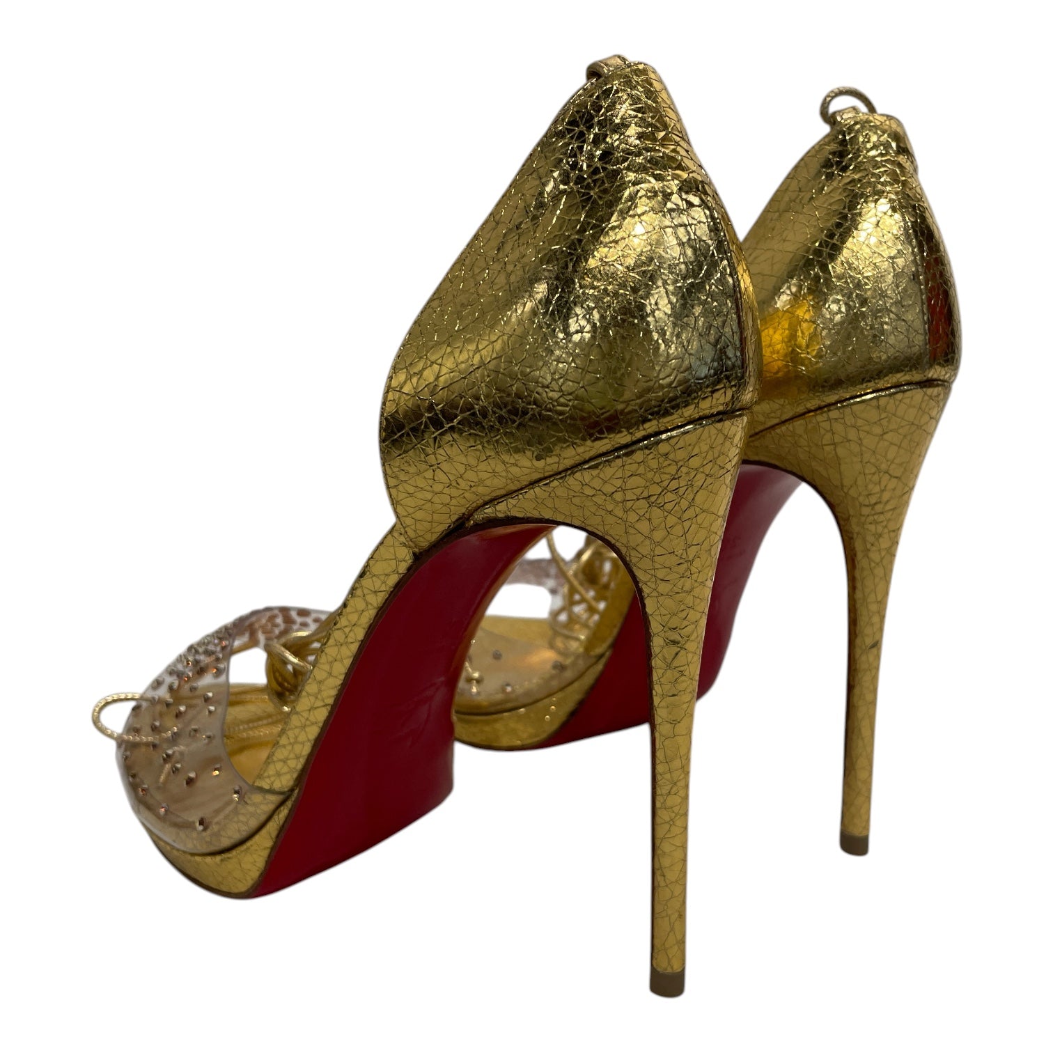 Christian Louboutin/Heels/EU 38/GLD/diamond view 2