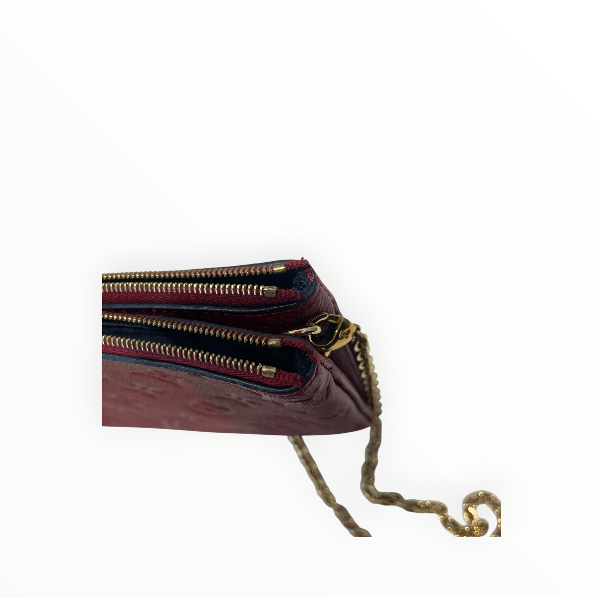 LOUIS VUITTON/Cross Body Bag/Leather/RED/Empreinte Pochette view 10