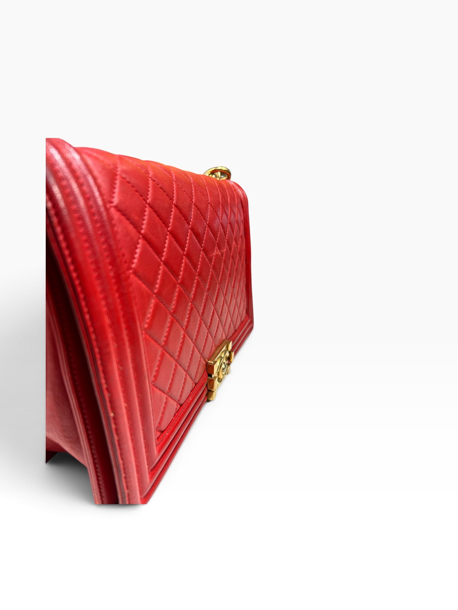 CHANEL/Bag/Leather/RED/BOY BAG QUILTED LAMBSKIN view 6