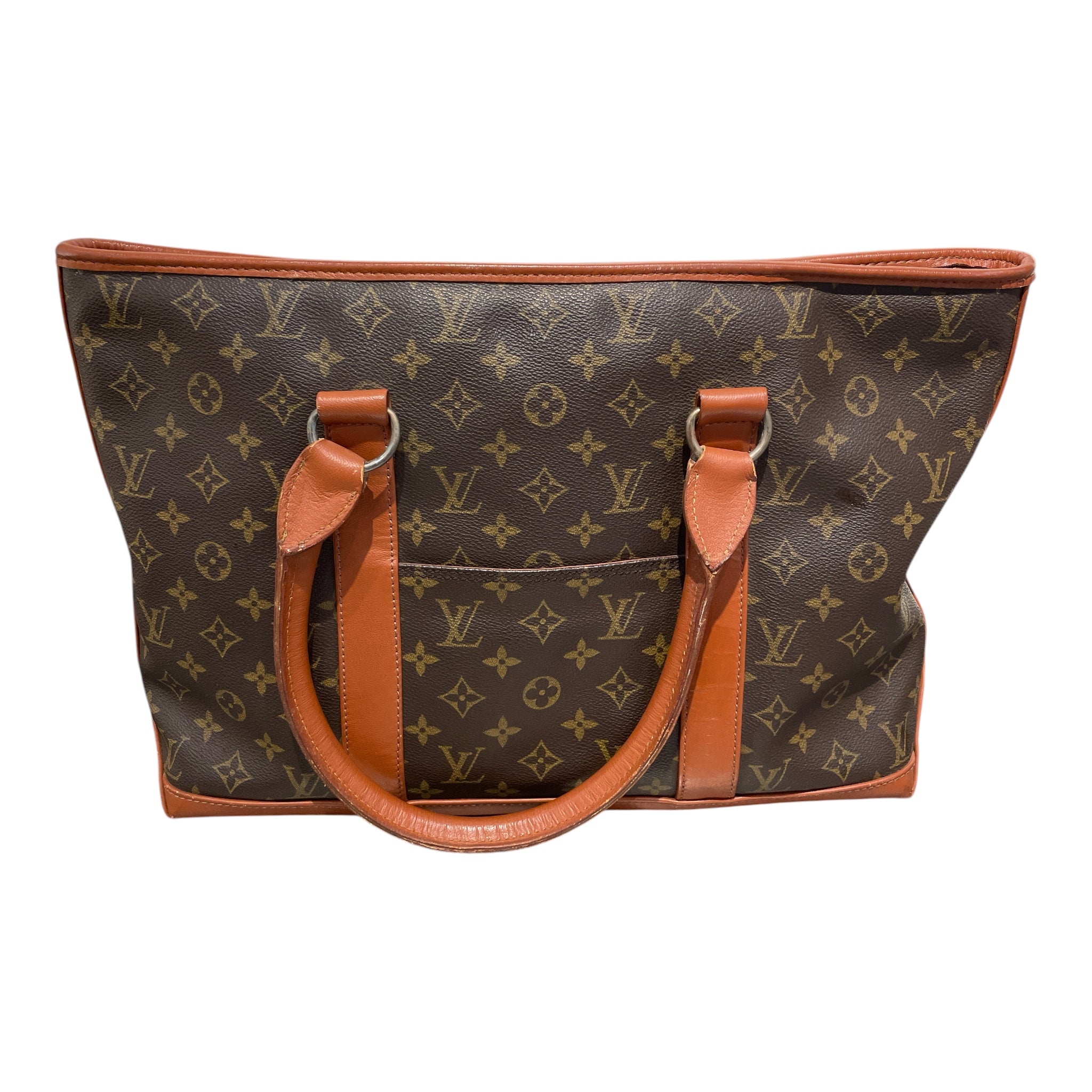 LOUIS VUITTON/Hand Bag/Monogram/Leather/BRW/SAC WEEKEND PM BAG view 1