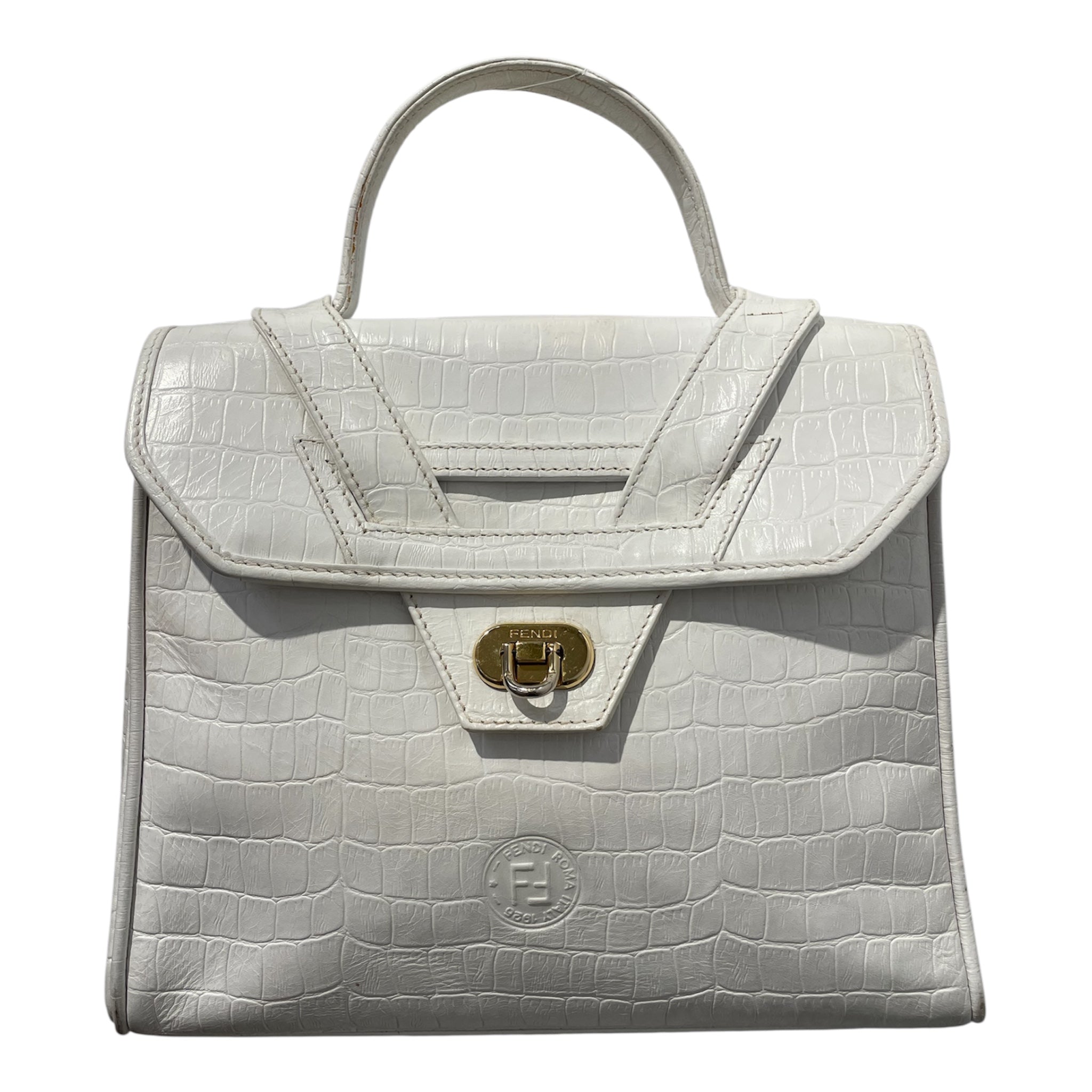 FENDI/Bag/Leather/WHT/CROCODILE EMBOSSED LEATHER view 1