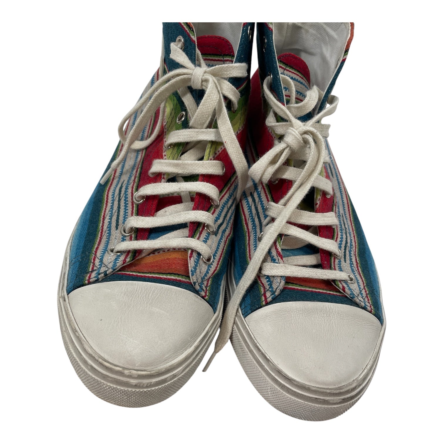 SAINT LAURENT/Hi-Sneakers/EU 42/Stripe/BLU/LEATHER TOE/RAINBOW STRIPES view 4