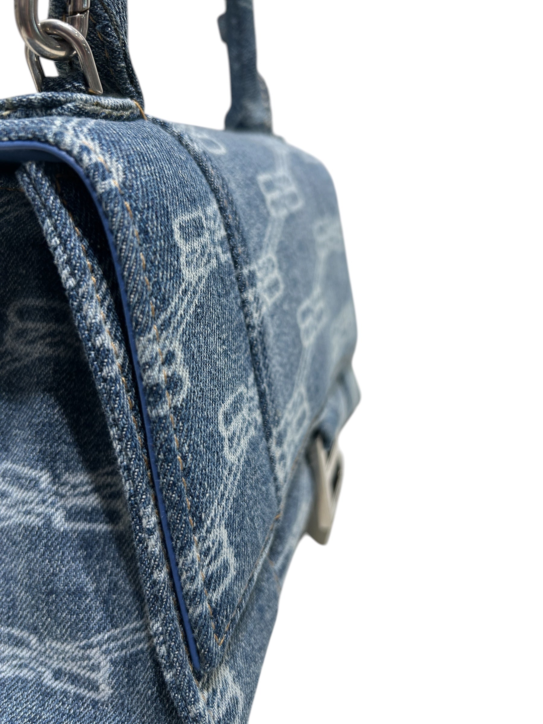 BALENCIAGA/Cross Body Bag/Monogram/Denim/BLU/HOURGLASS DENIM BB LOGO view 6