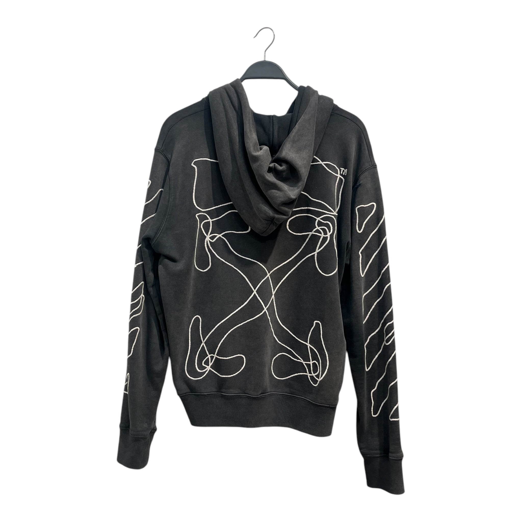 OFF-WHITE/Hoodie/M/Cotton/GRY/EMBROIDERED ABSTRACT ARROW view 2
