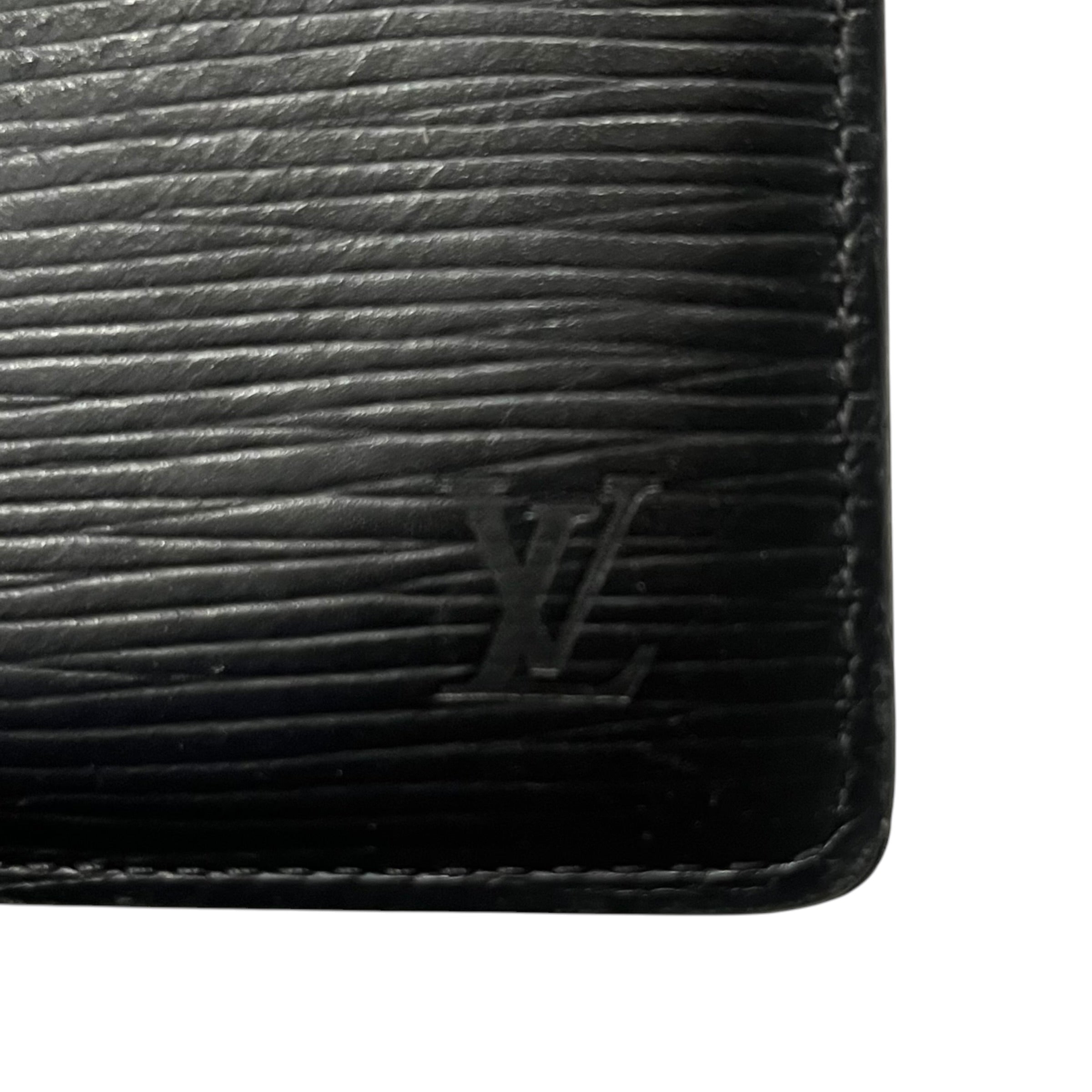 LOUIS VUITTON/Bifold Wallet/Stripe/Leather/BLK/M's/epi leather view 5