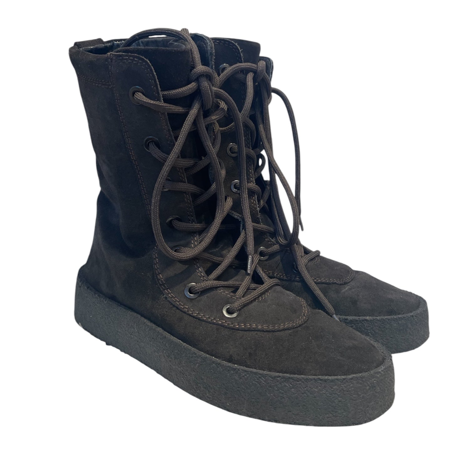 YEEZY/Boots/EU 42/Leather/BRW/SZN 4,WORN, BLACK SOLE view 1