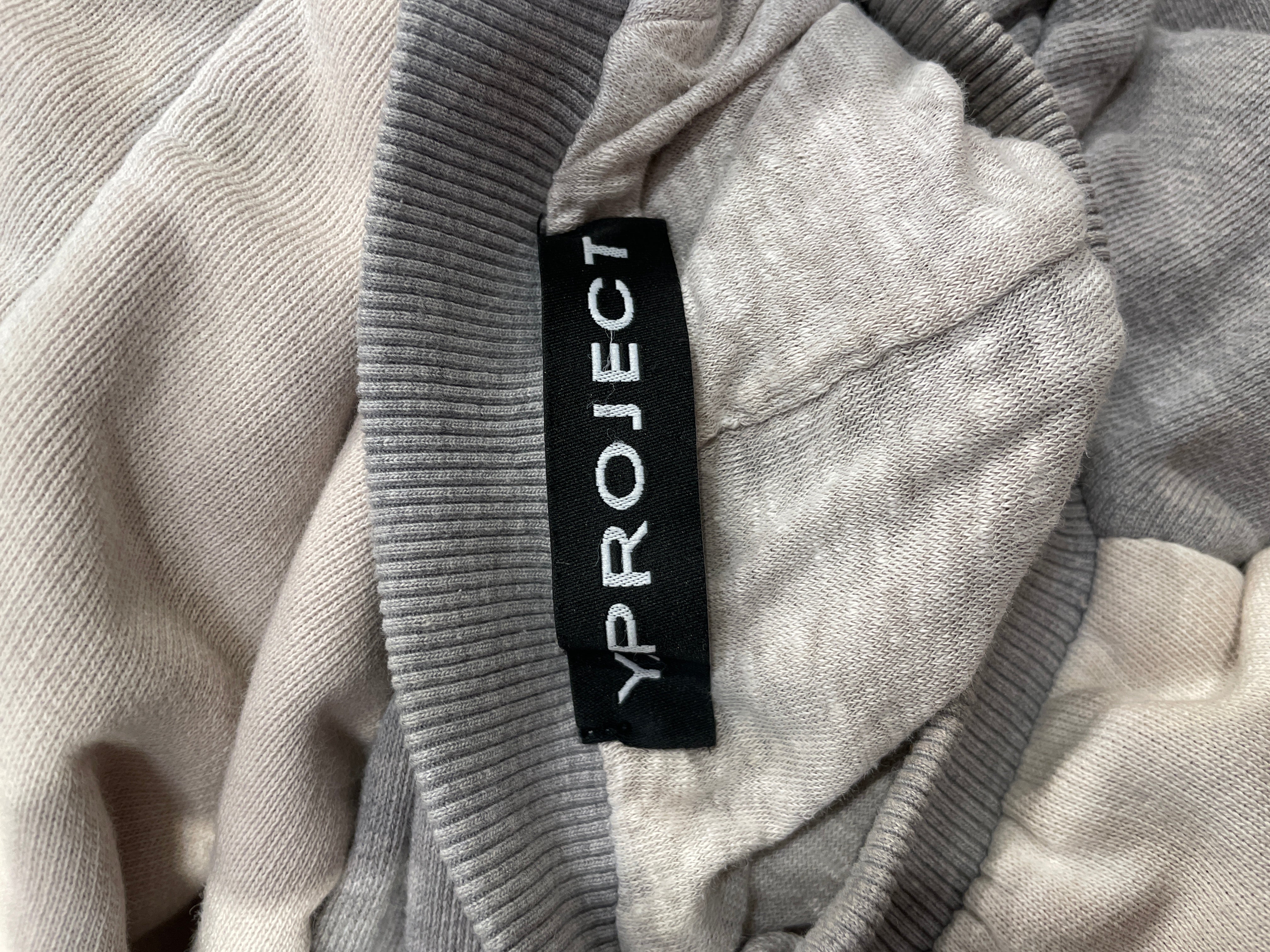 Y/PROJECT/Heavy Sweater/L/Stripe/Cotton/GRY/RUFFLED BEG SHOULDER view 2