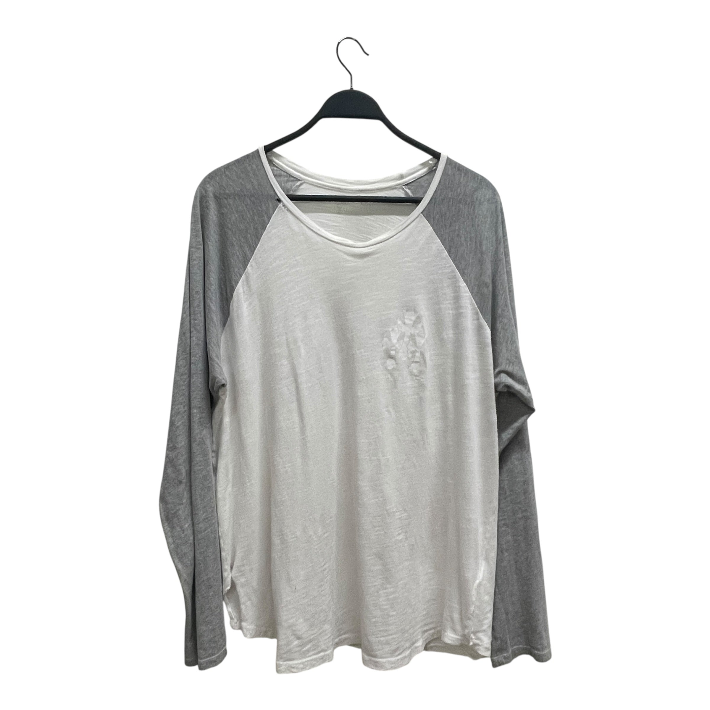 CHROME HEARTS/LS T-Shirt/L/Cotton/WHT/GRAY SLEEVE BASEBALL T/ view 1