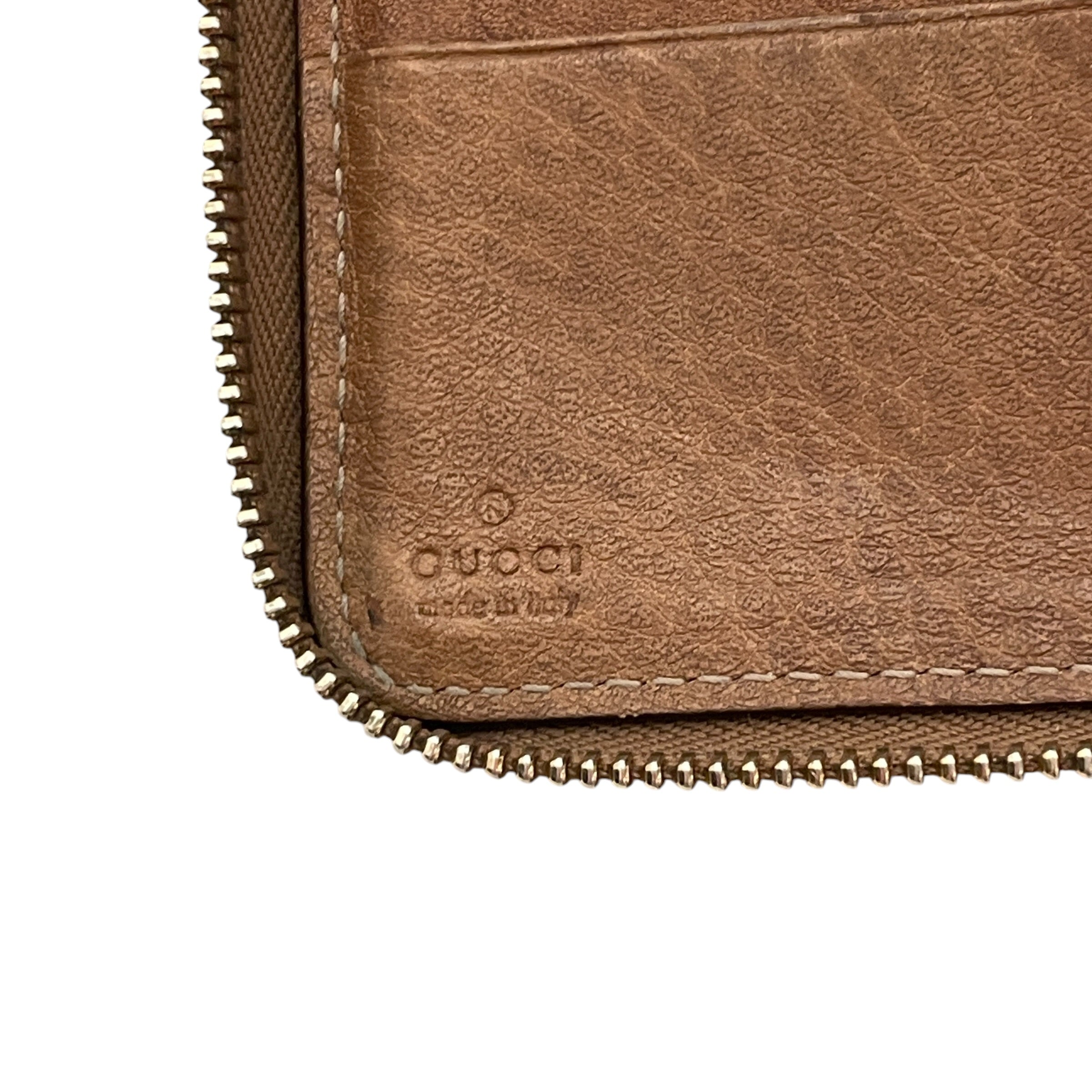 GUCCI/Bifold Wallet/Monogram/Leather/BRW/L's/guccissima view 4