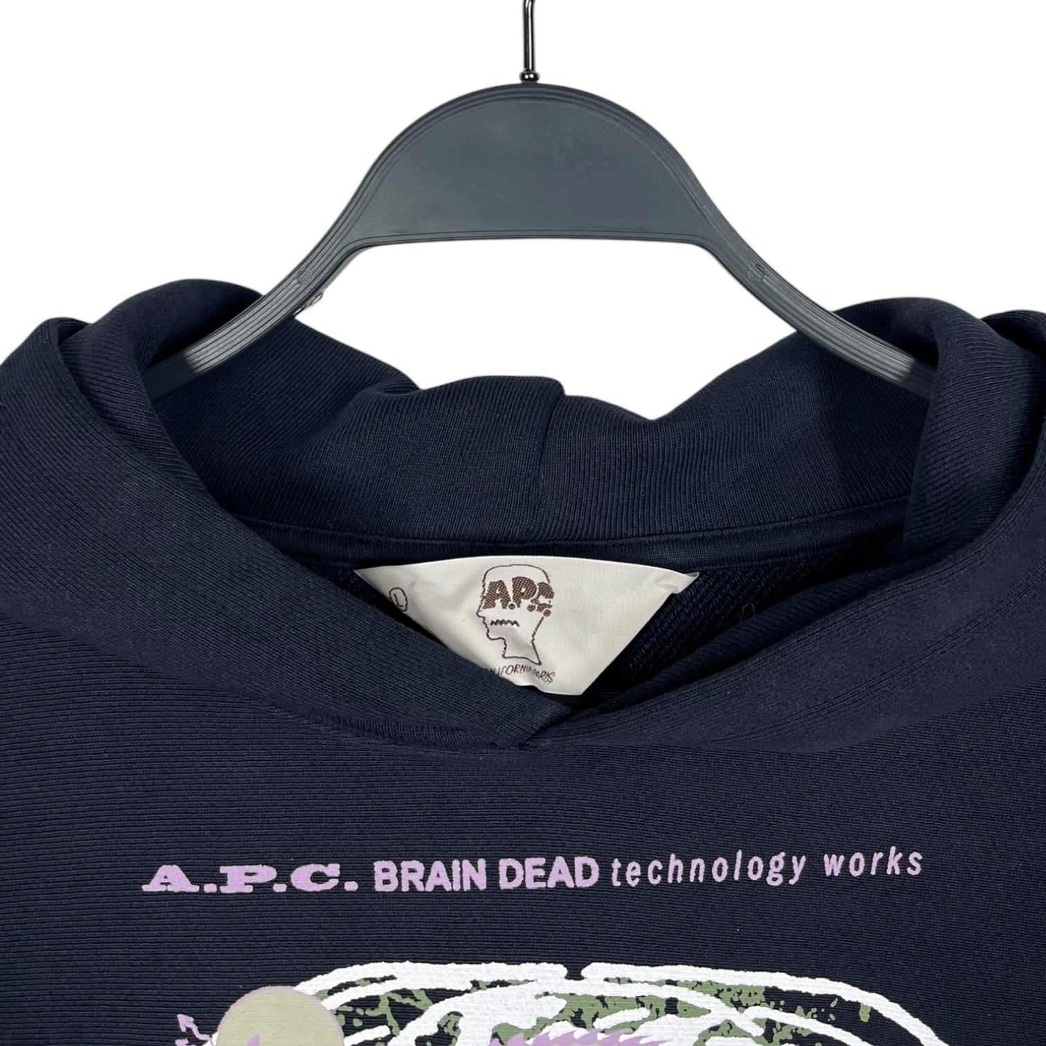 Brain Dead/A.P.C./Hoodie/L/Cotton/NVY/Technology Works view 3