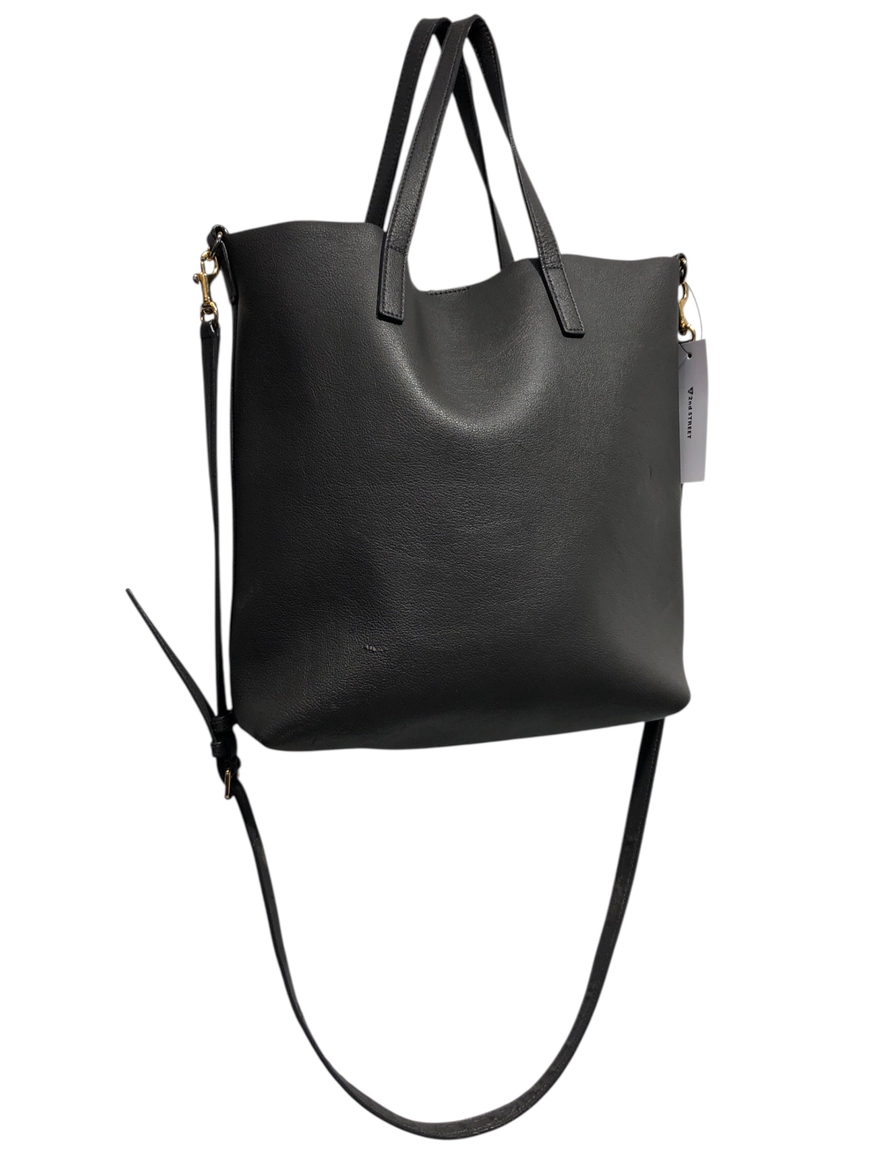 SAINT LAURENT/Tote Bag/Leather/GRY/SHOPPING TOTE BAG view 2
