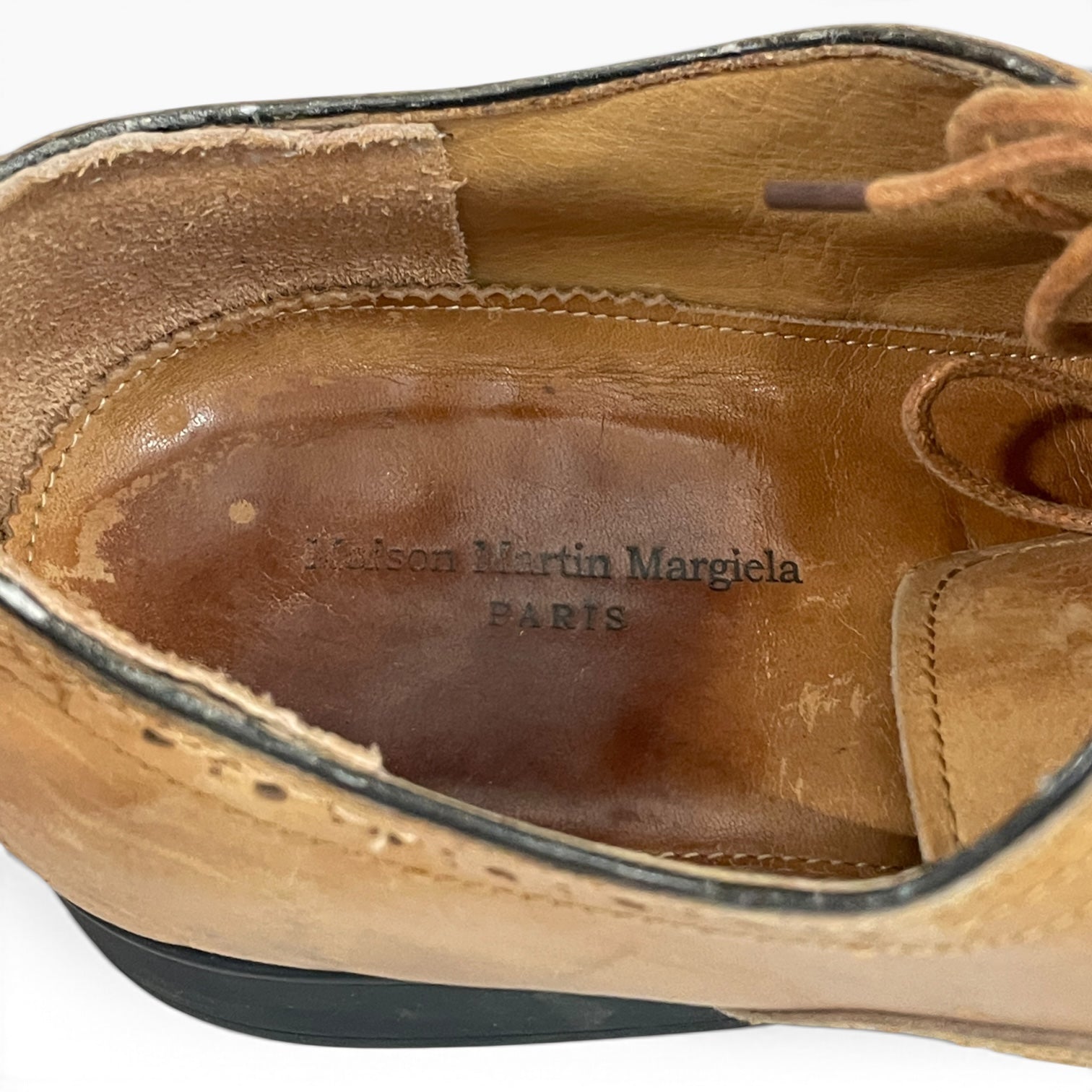 Maison Margiela/Dress Shoes/US 7.5/Leather/BEG/Holed design used view 4