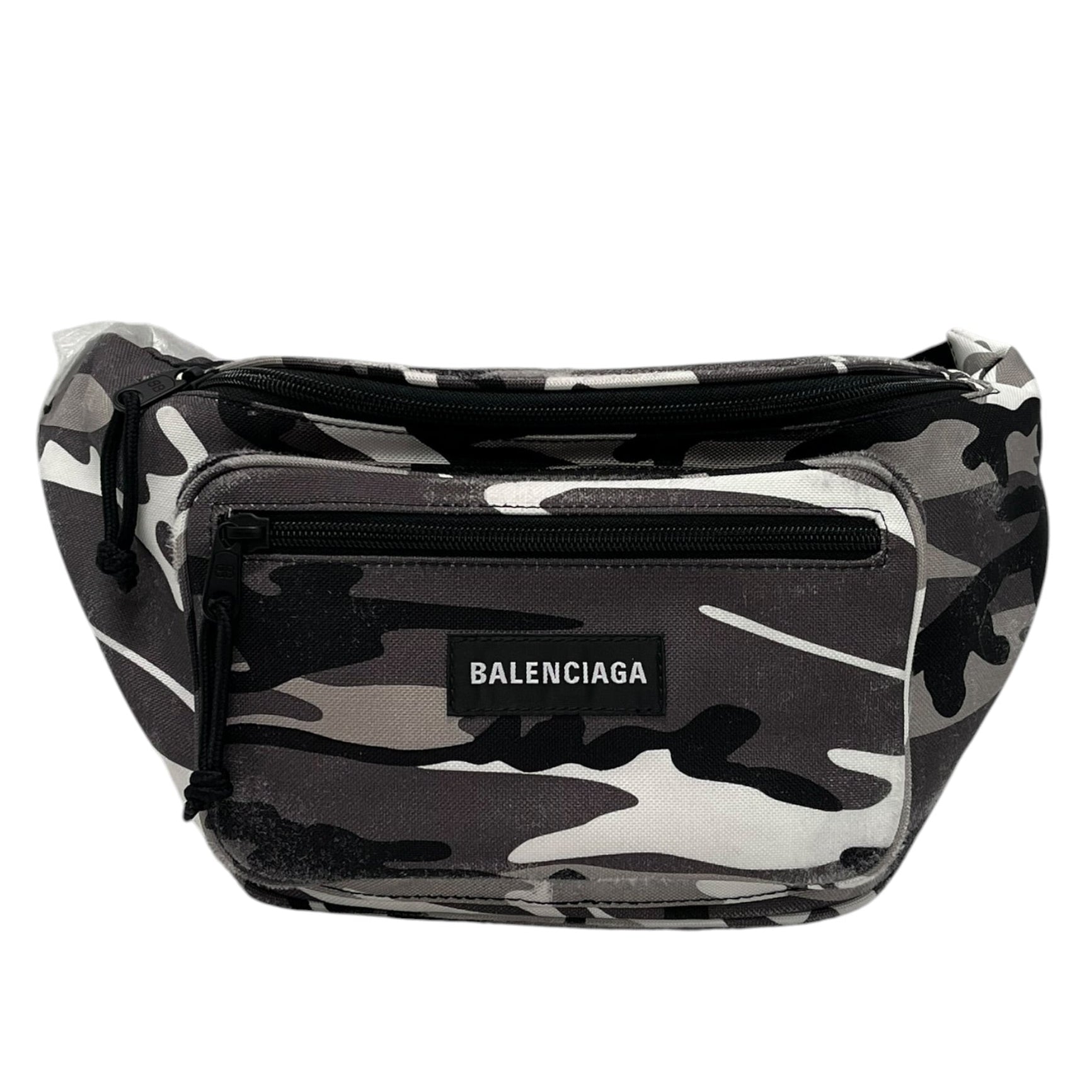 BALENCIAGA/Fanny Pack/Camouflage/Nylon/GRY/DISTRESSED SNOW CAMO FANNY view 1