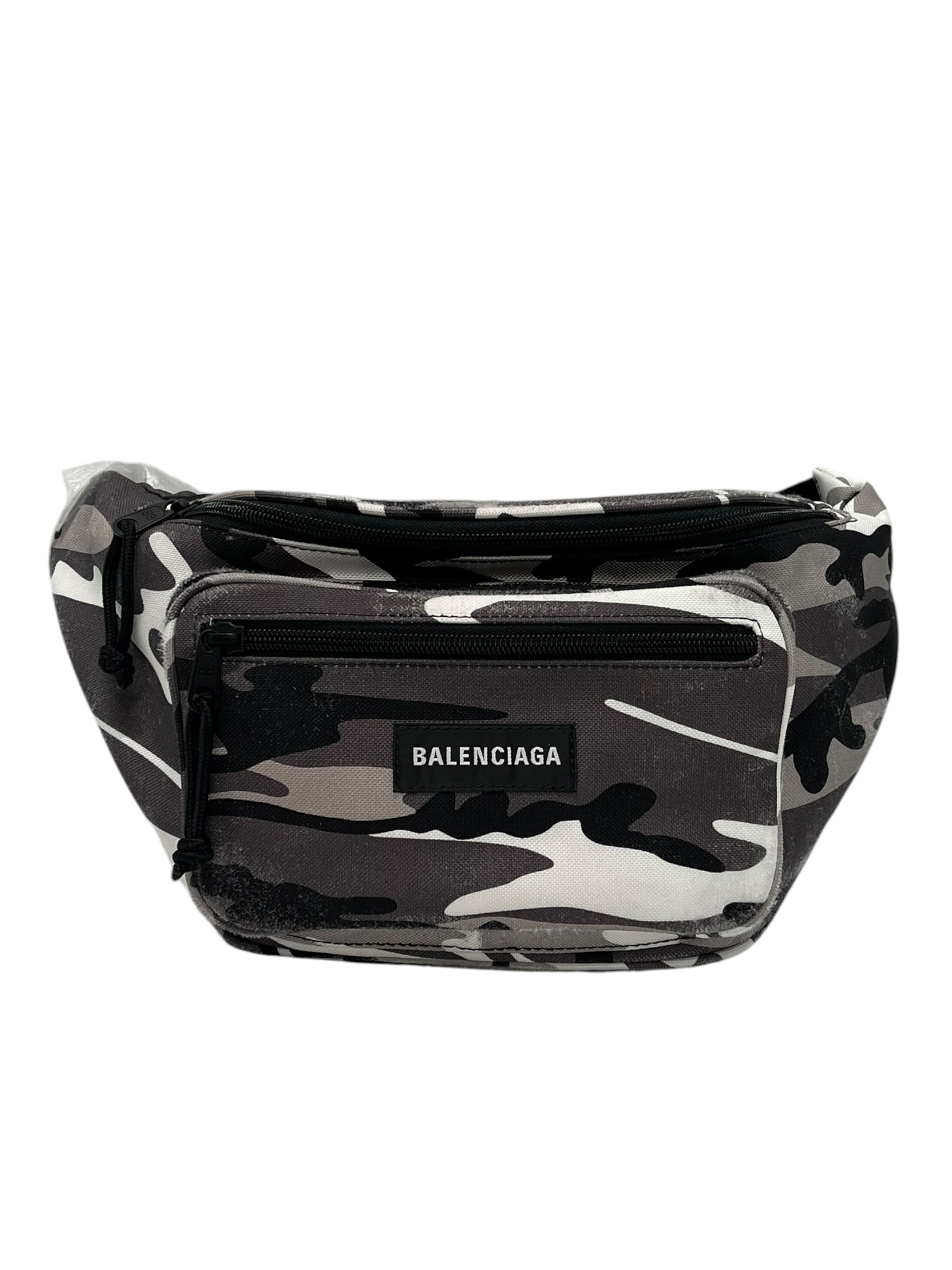 BALENCIAGA/Fanny Pack/Camouflage/Nylon/GRY/DISTRESSED SNOW CAMO FANNY view 1