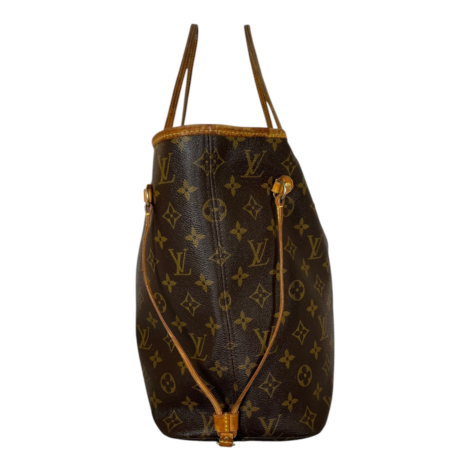 LOUIS VUITTON/Tote Bag/Monogram/Leather/BRW/NEVERFULL view 3