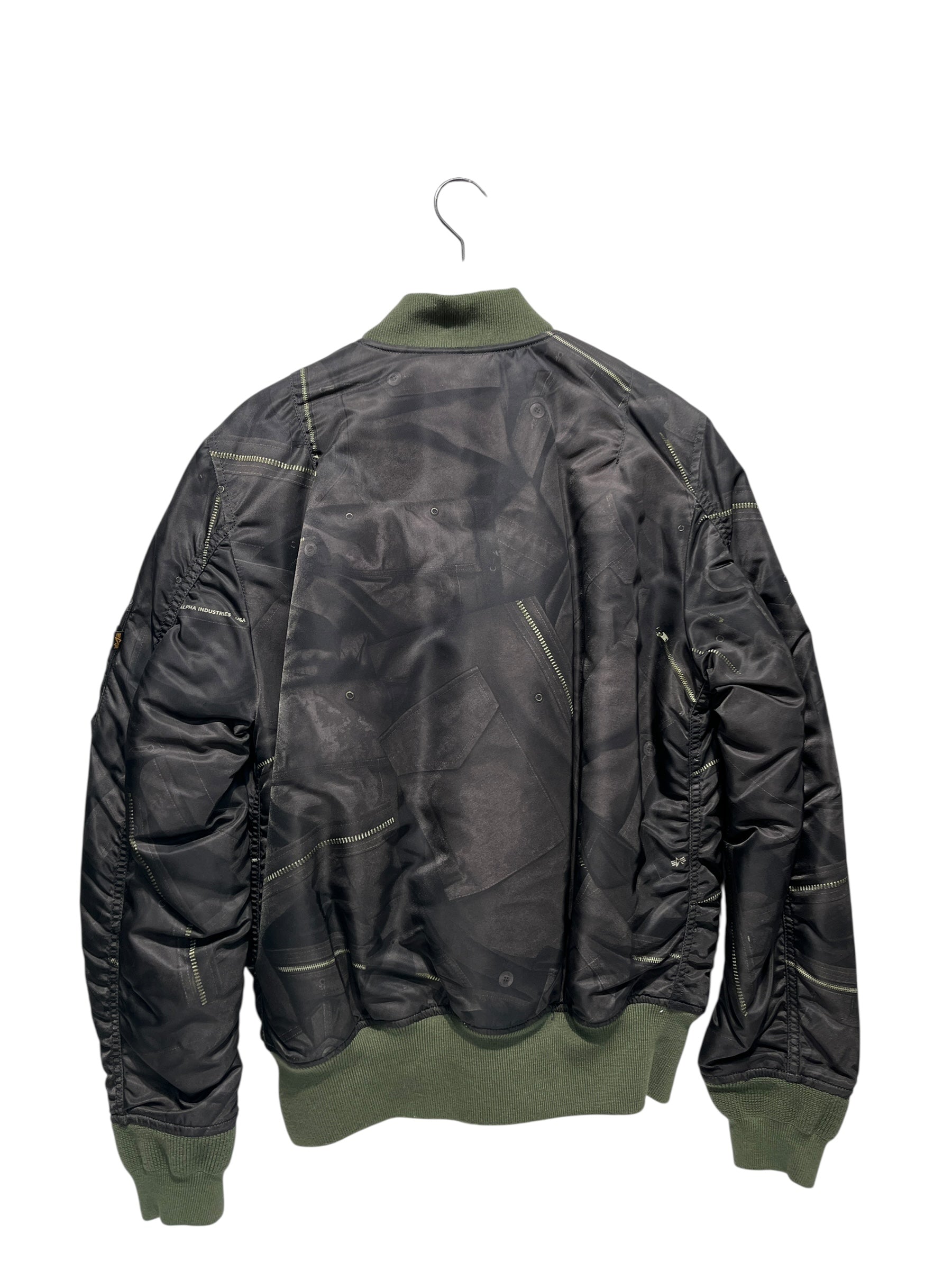 ALPHA INDUSTRIES/Jacket/S/Nylon/GRN/All Over Print/TROMPE BOMBER view 2