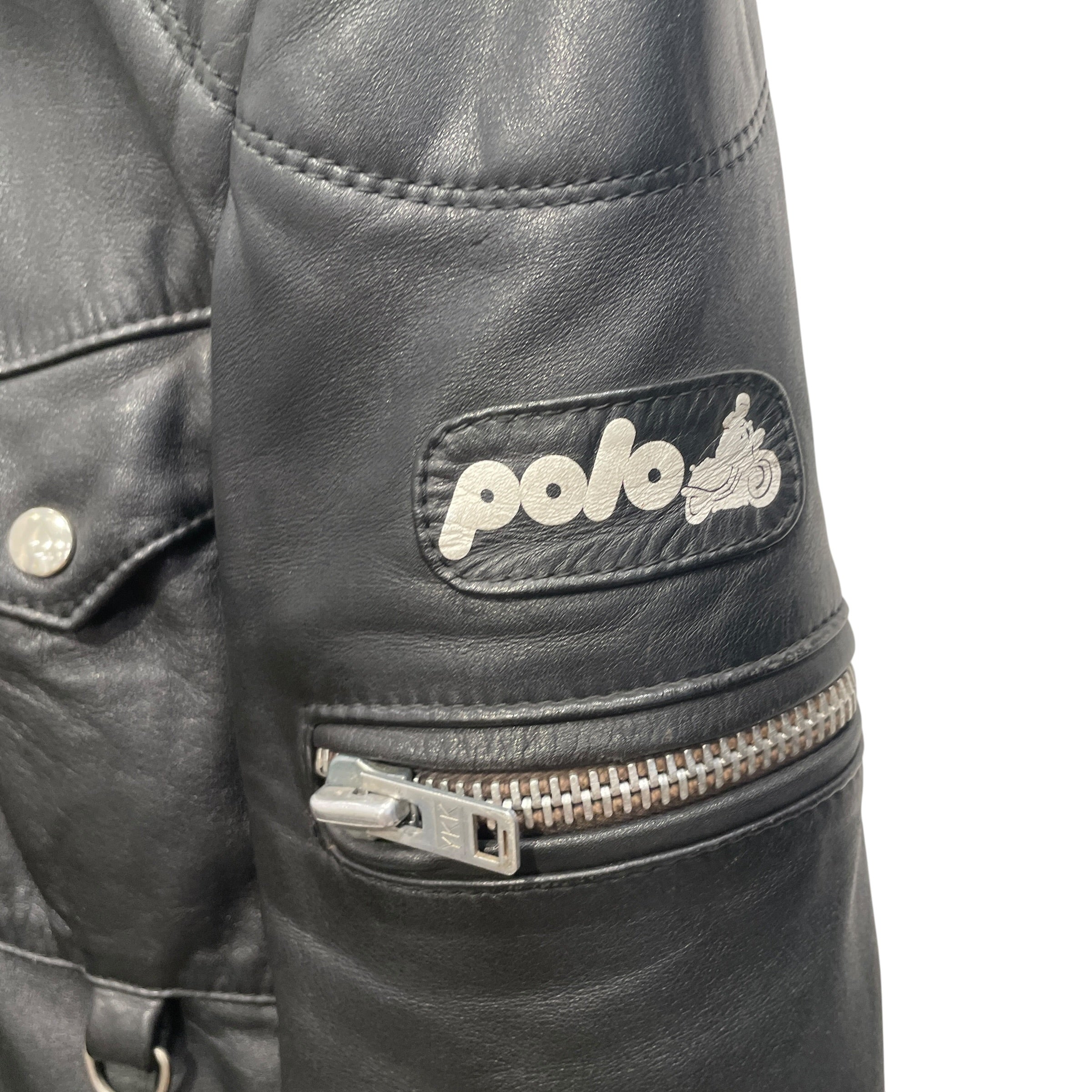 ECHTES LEDER/Leather Jkt/50/Leather/BLK/POLO W BIKER ARM LOGO view 4