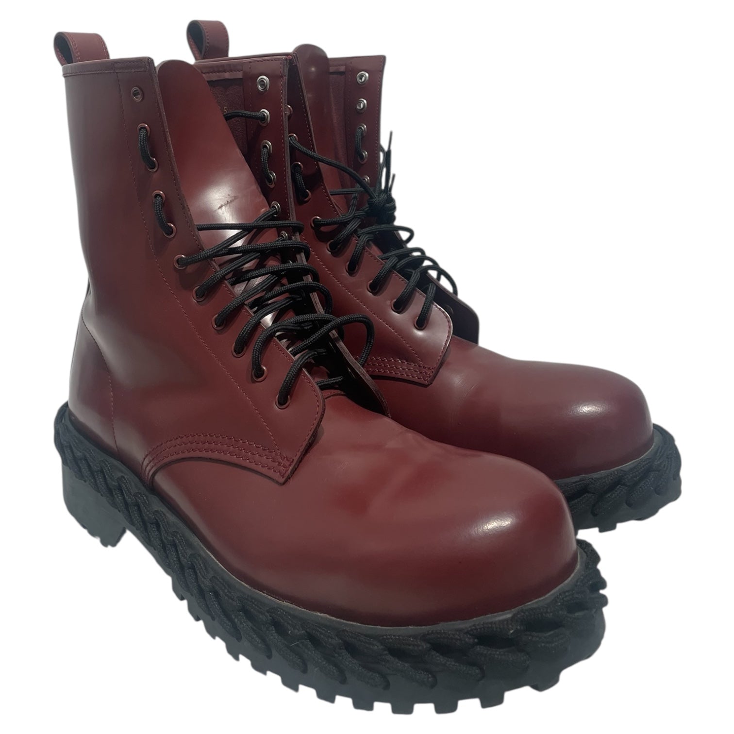 BALENCIAGA/Boots/EU 45/BRD/Leather Strike Booys woven view 1