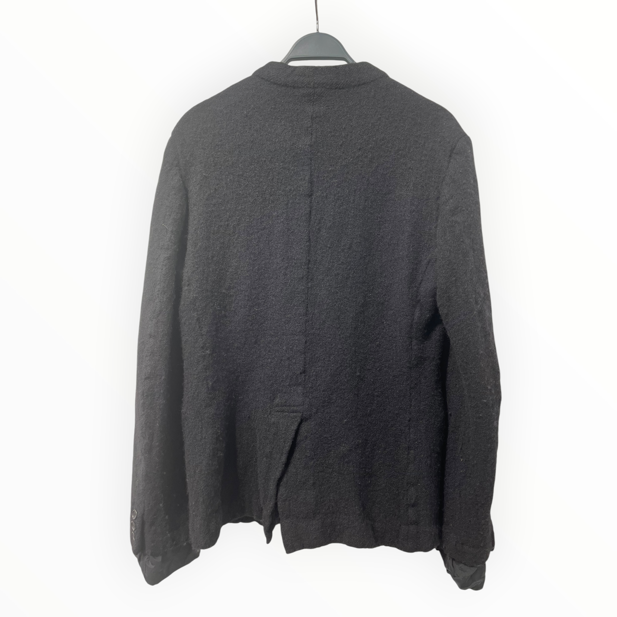 COMME des GARCONS HOMME PLUS/Jacket/M/Wool/BLK/boiled wool double breasted view 2