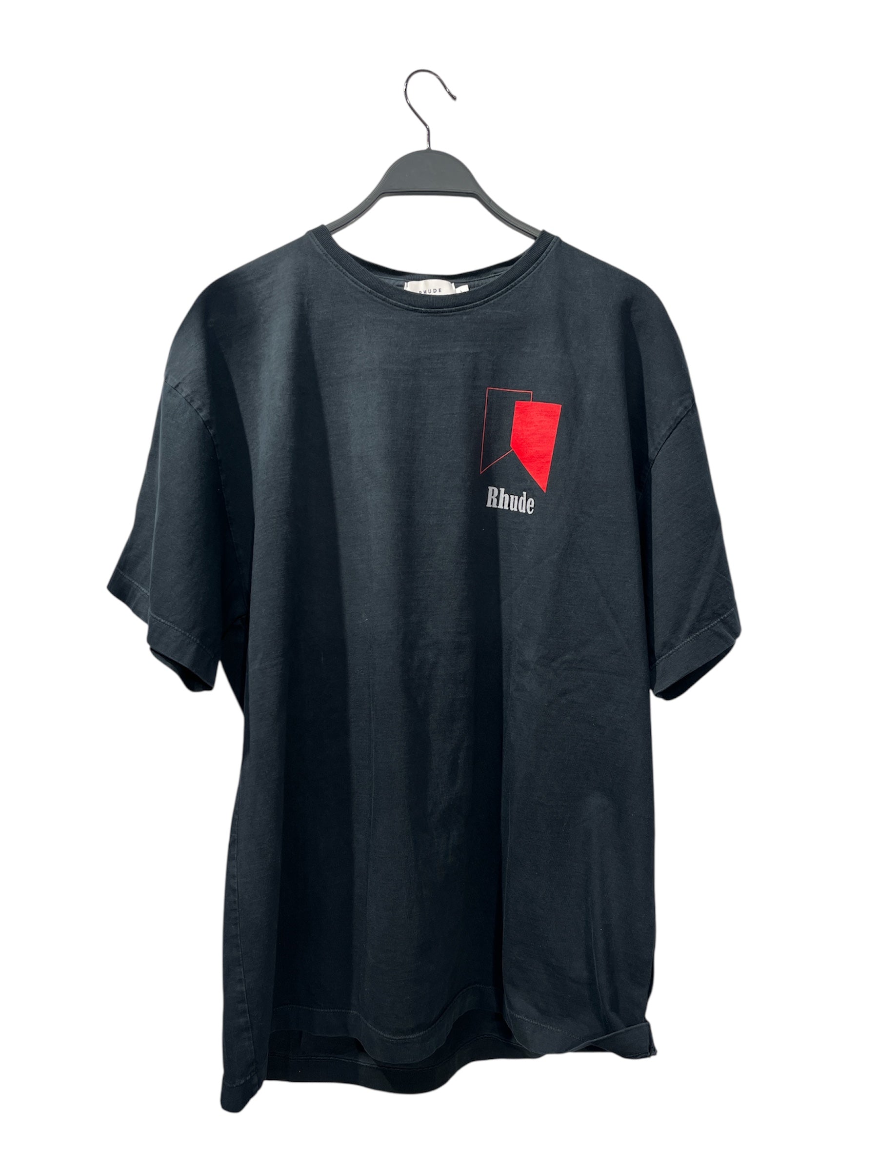 RHUDE/T-Shirt/L/Cotton/BLK/BLK/RED view 1