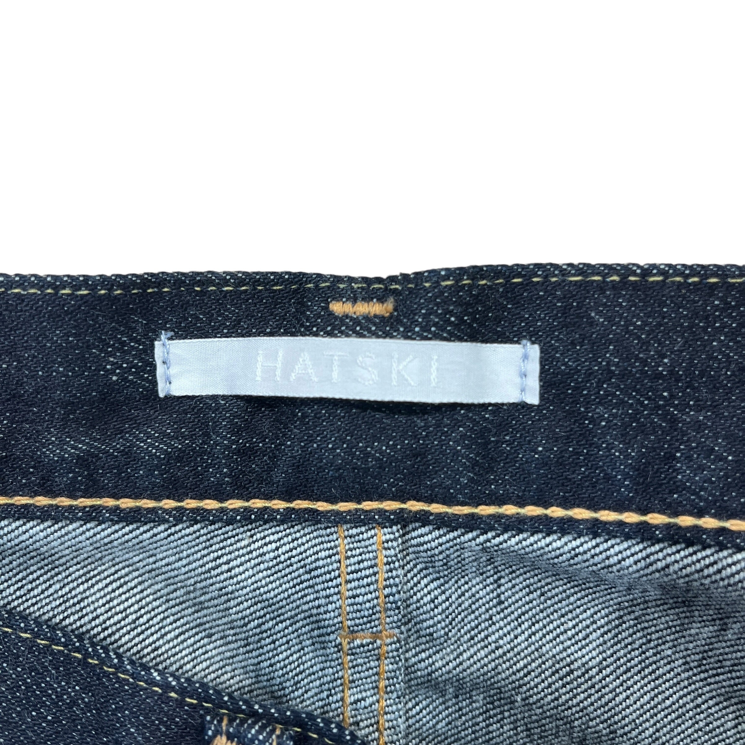 HATSKI/Pants/2/Denim/NVY/brown stitching view 3