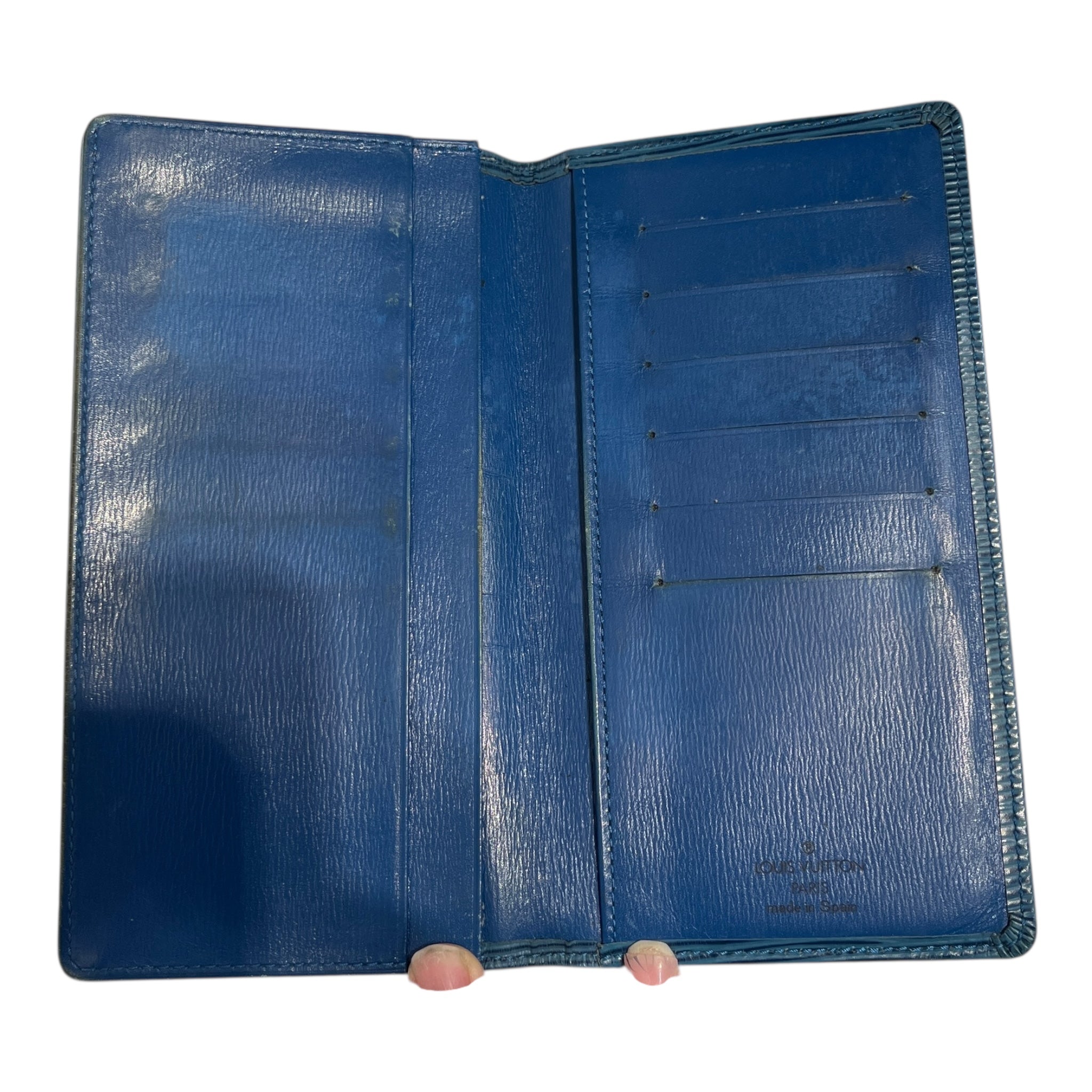 LOUIS VUITTON/Long Wallet/L/Leather/BLU/epi leather blue view 3