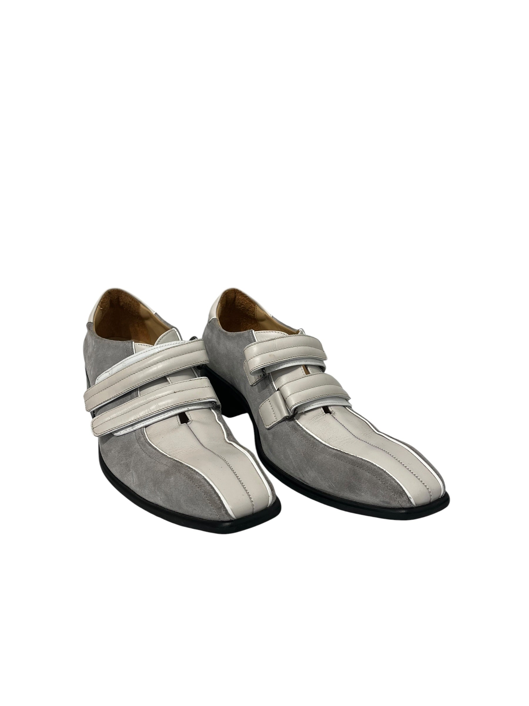 MARTINE ROSE/Loafers/EU 43/Suede/GRY/SNOUT LOAFERS VELCRO WHT GRY view 1