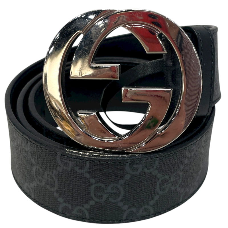 GUCCI/Belt/Monogram/Leather/BLK/